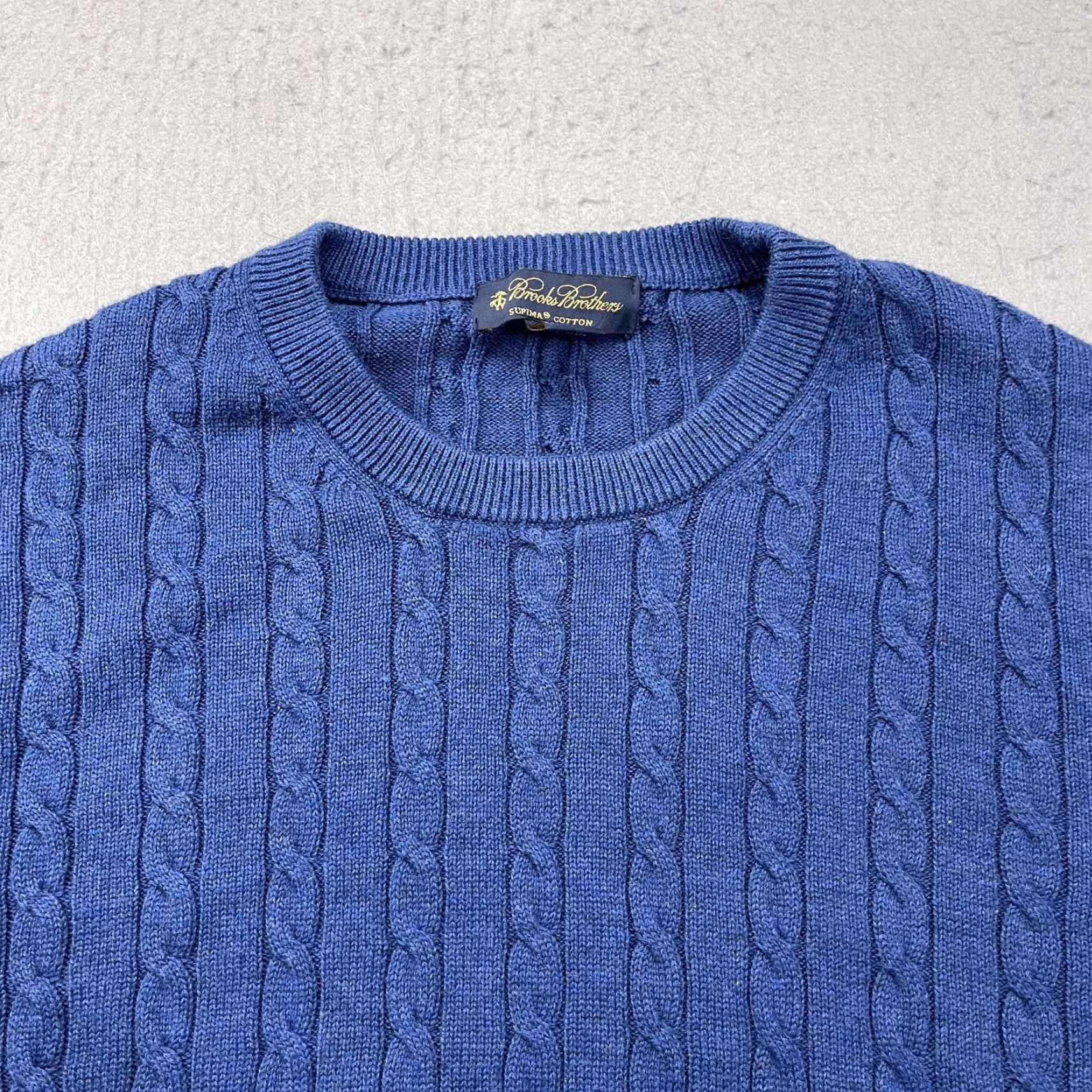 Brooks Brothers Brooks Brothers Sweater Mens 2XL Blue 100% Supima Cotton Cable Knit Crewneck Size US XXL / EU 58 / 5 - 2 Thumbnail
