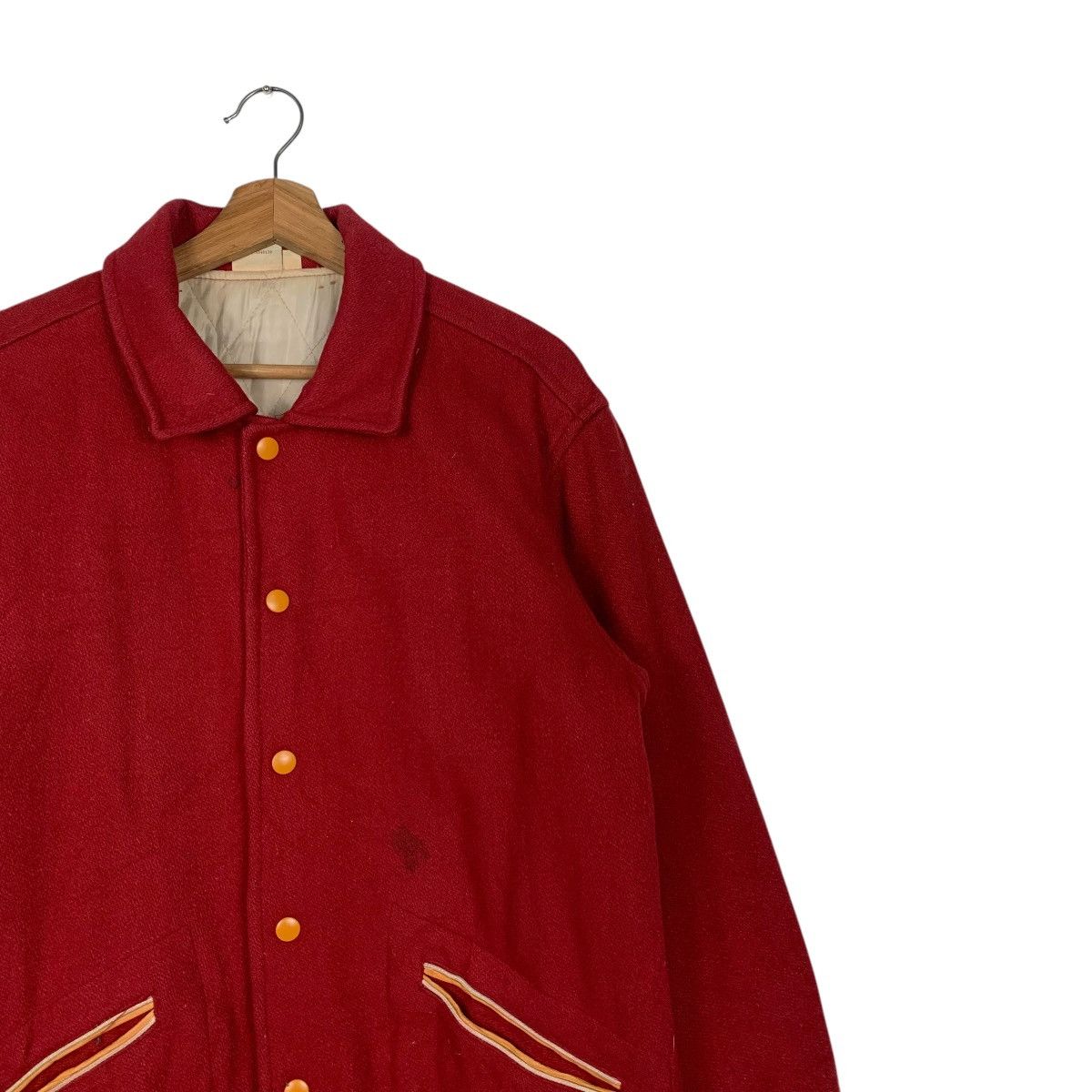 Japanese Brand Vintage 90s OCTOPUS ARMY RETAIN Red Varsity Jacket #2163-C95 Size US M / EU 48-50 / 2 - 5 Thumbnail