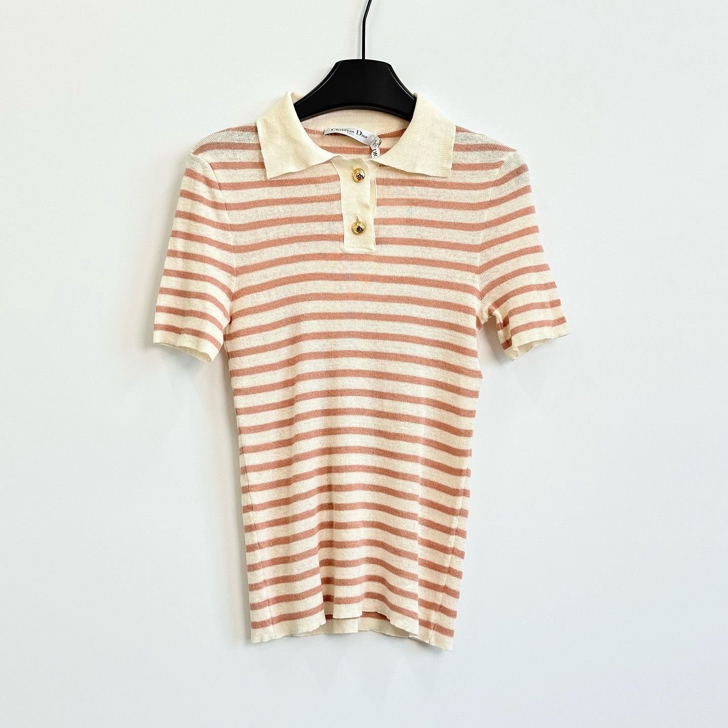 Dior Christian Dior Striped Knit Polo Size 40 Size M / US 6-8 / IT 42-44 - 1 Thumbnail