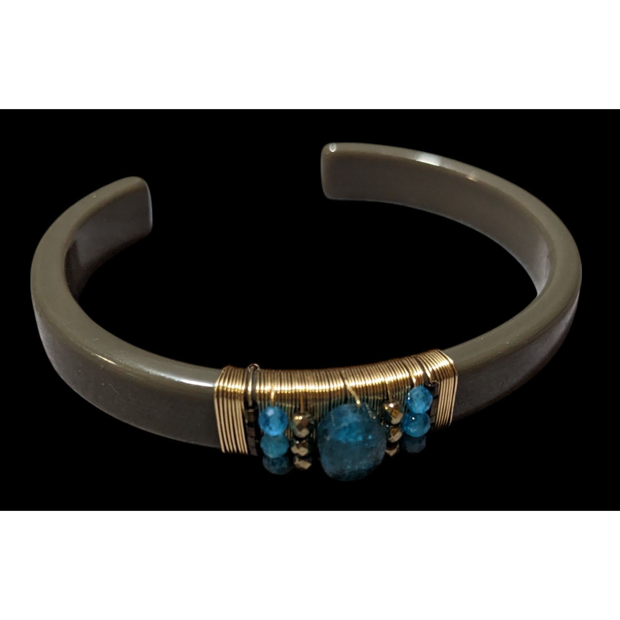 Other Zag Studious Grey And Gold Blue Gemmed Cuff Bracelet Size ONE SIZE - 3 Thumbnail