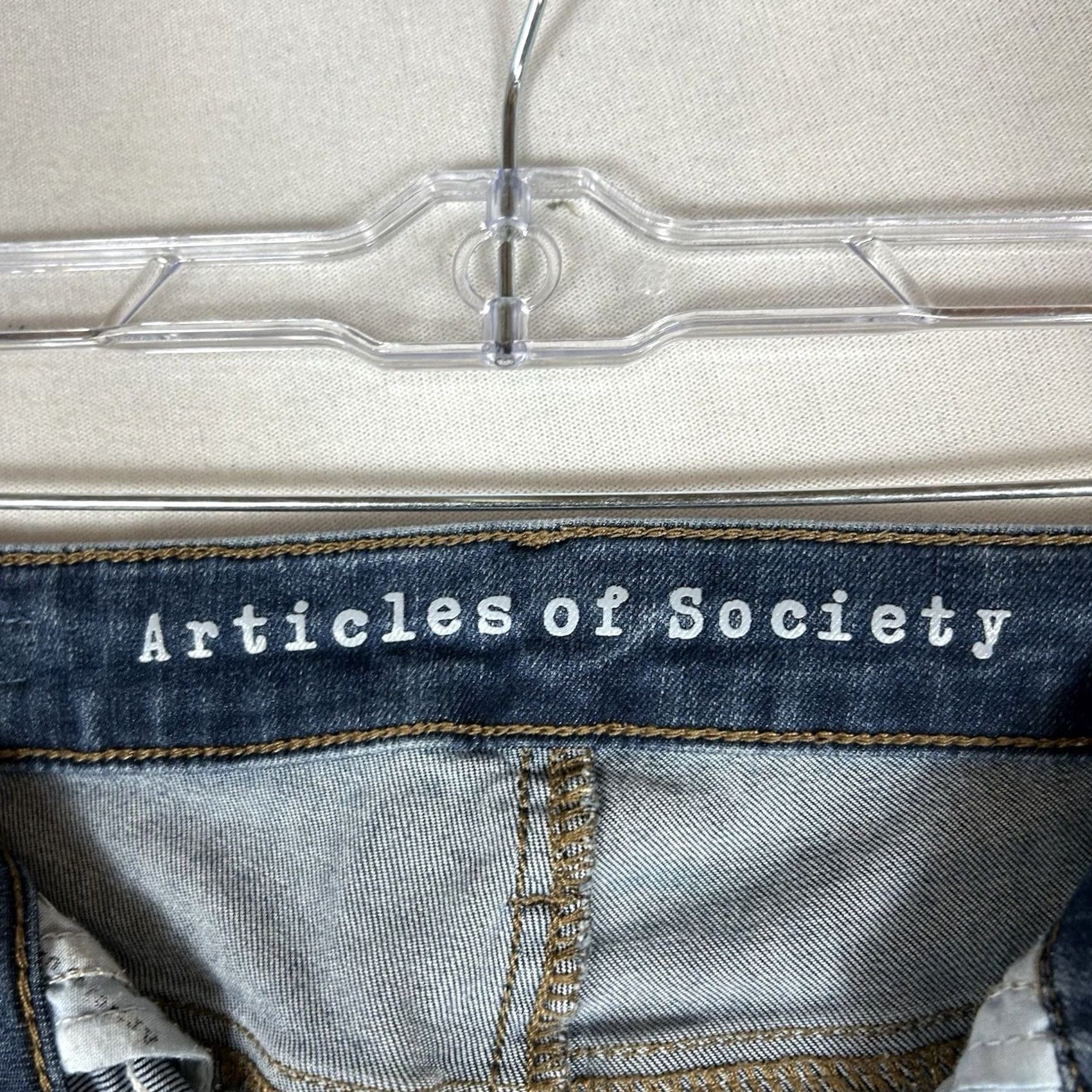Vintage Articles Of Society Skinny Jeans Womens Size 26 Blue Denim Mid Rise 90s City Festival Hipster Logo Mya Size 26" / US 2 / IT 38 - 5 Thumbnail