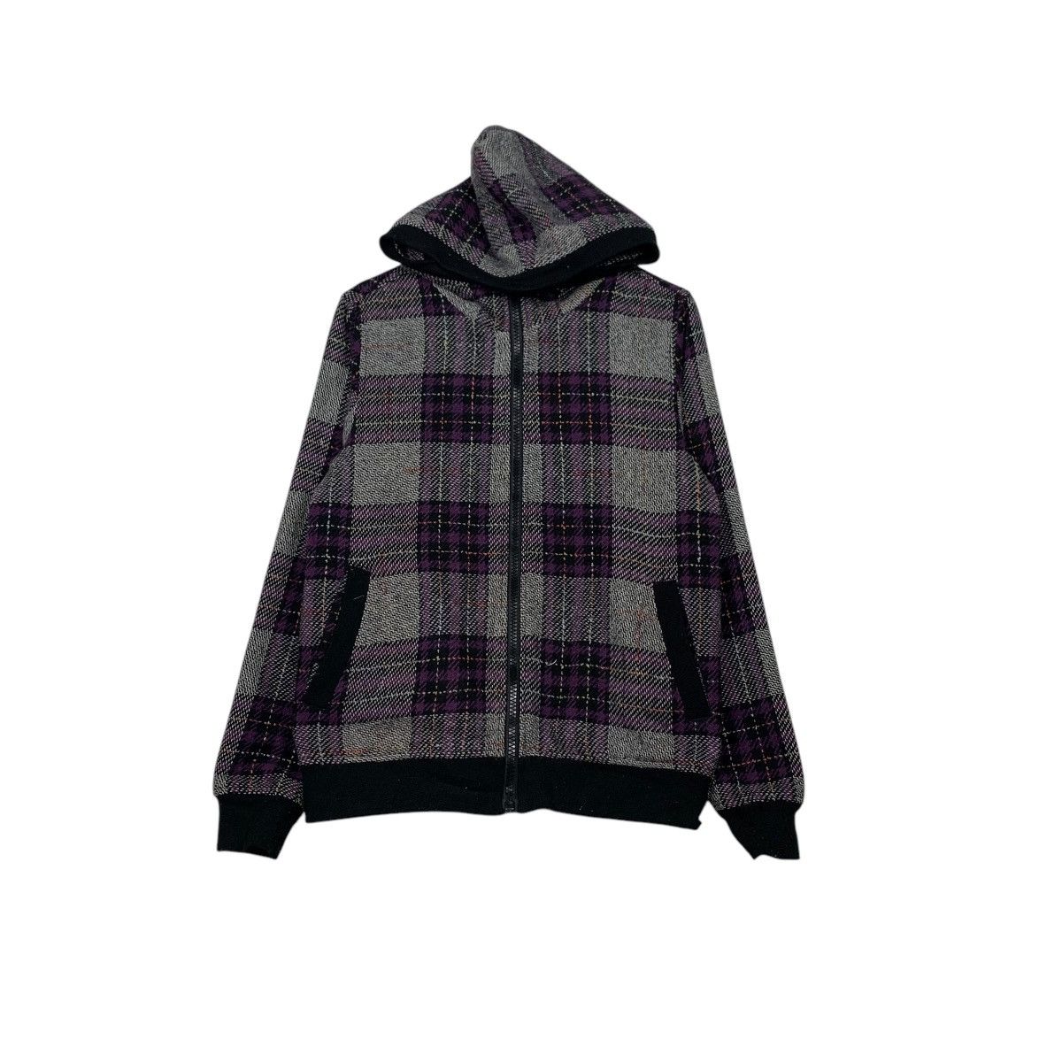 Japanese Brand POWER TO THE PEOPLE Checked Zipper Hoodie Jacket #2286-C101 Size US M / EU 48-50 / 2 - 1 Thumbnail