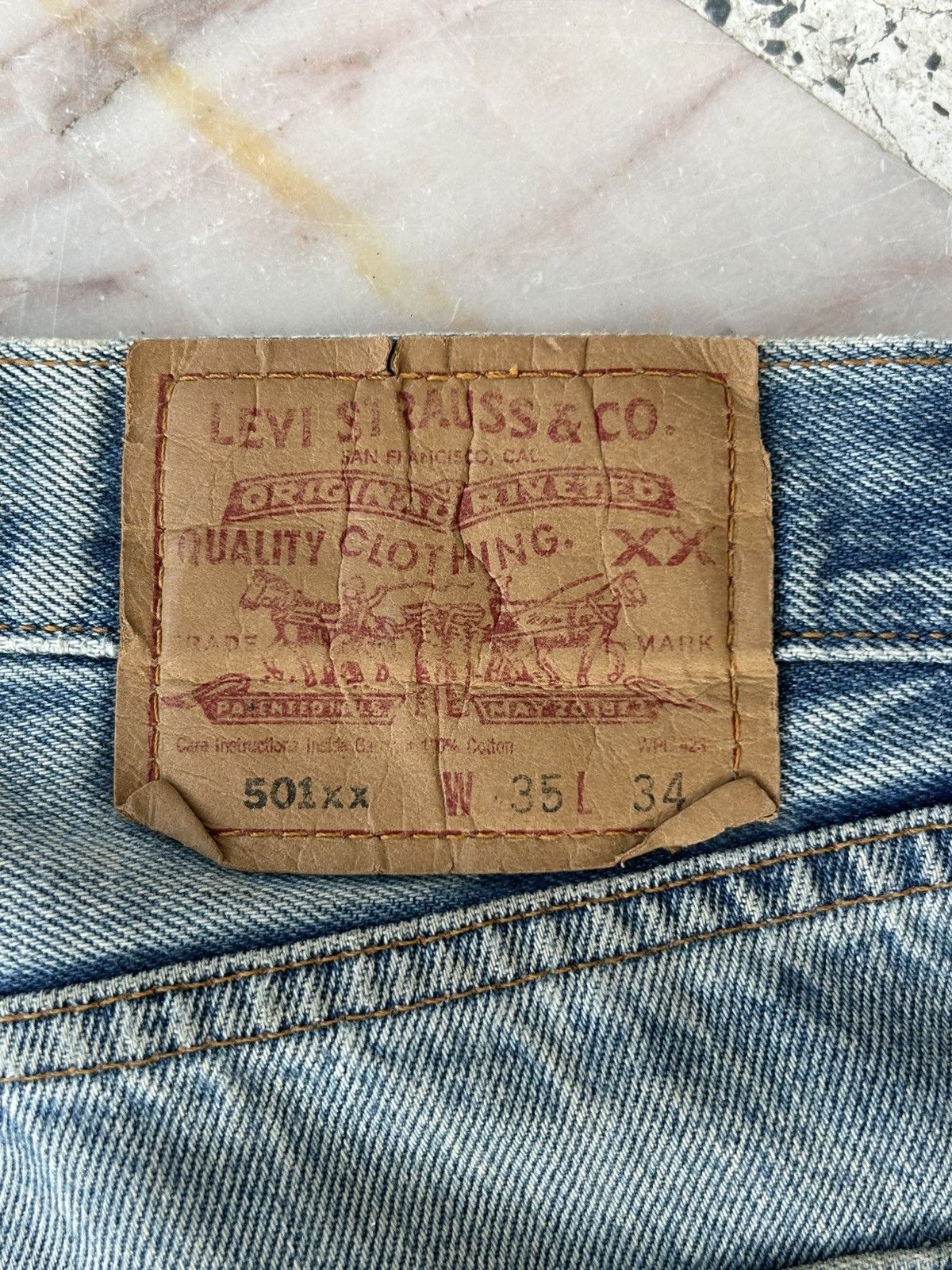 Levi's Levis 501xx Ripped Japan Denim Size US 35 - 15 Thumbnail