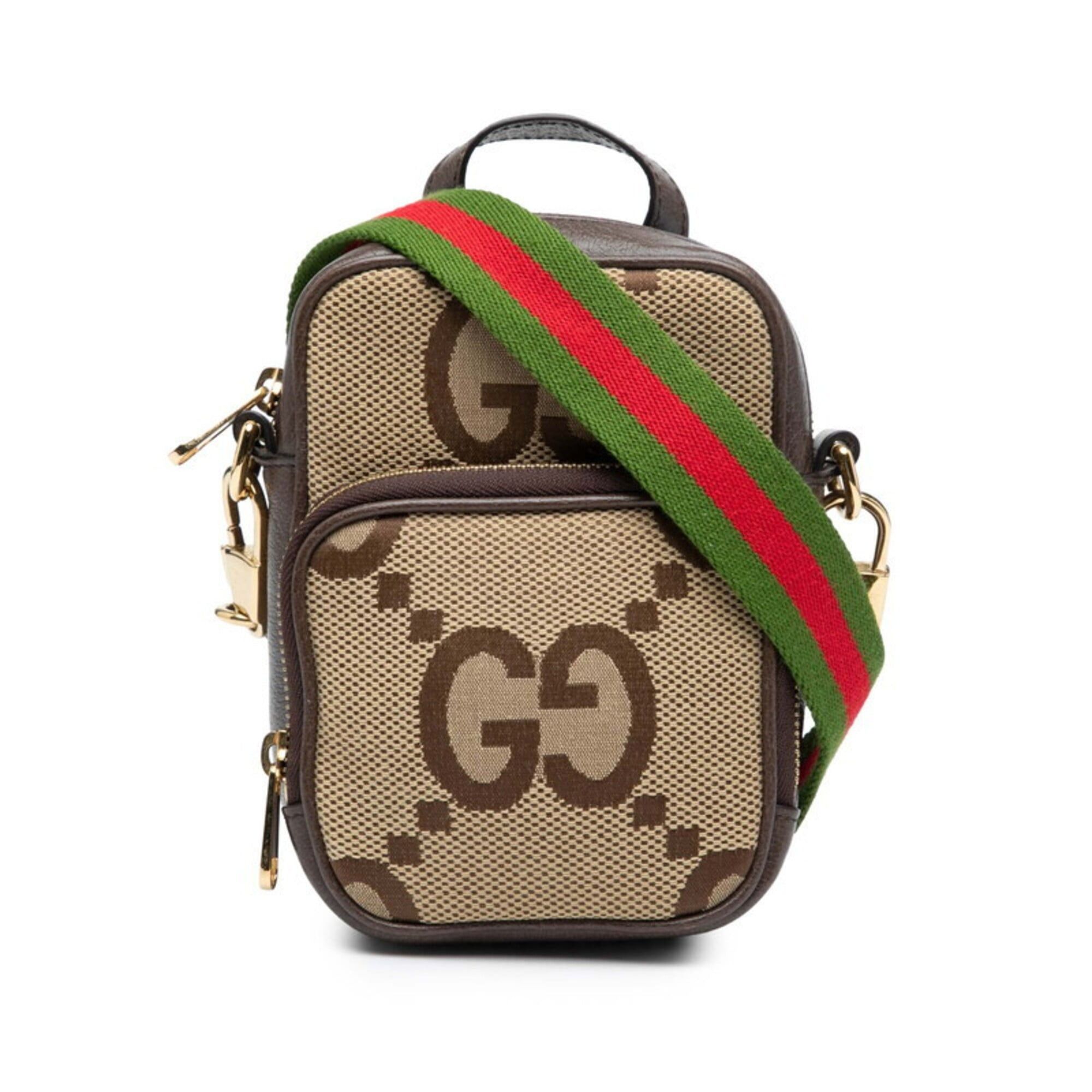 Gucci Gucci Jumbo GG Handbag Shoulder Bag 2WAY 696072 Beige Brown Canvas Leather Women's GUCCI Size ONE SIZE - 1 Thumbnail