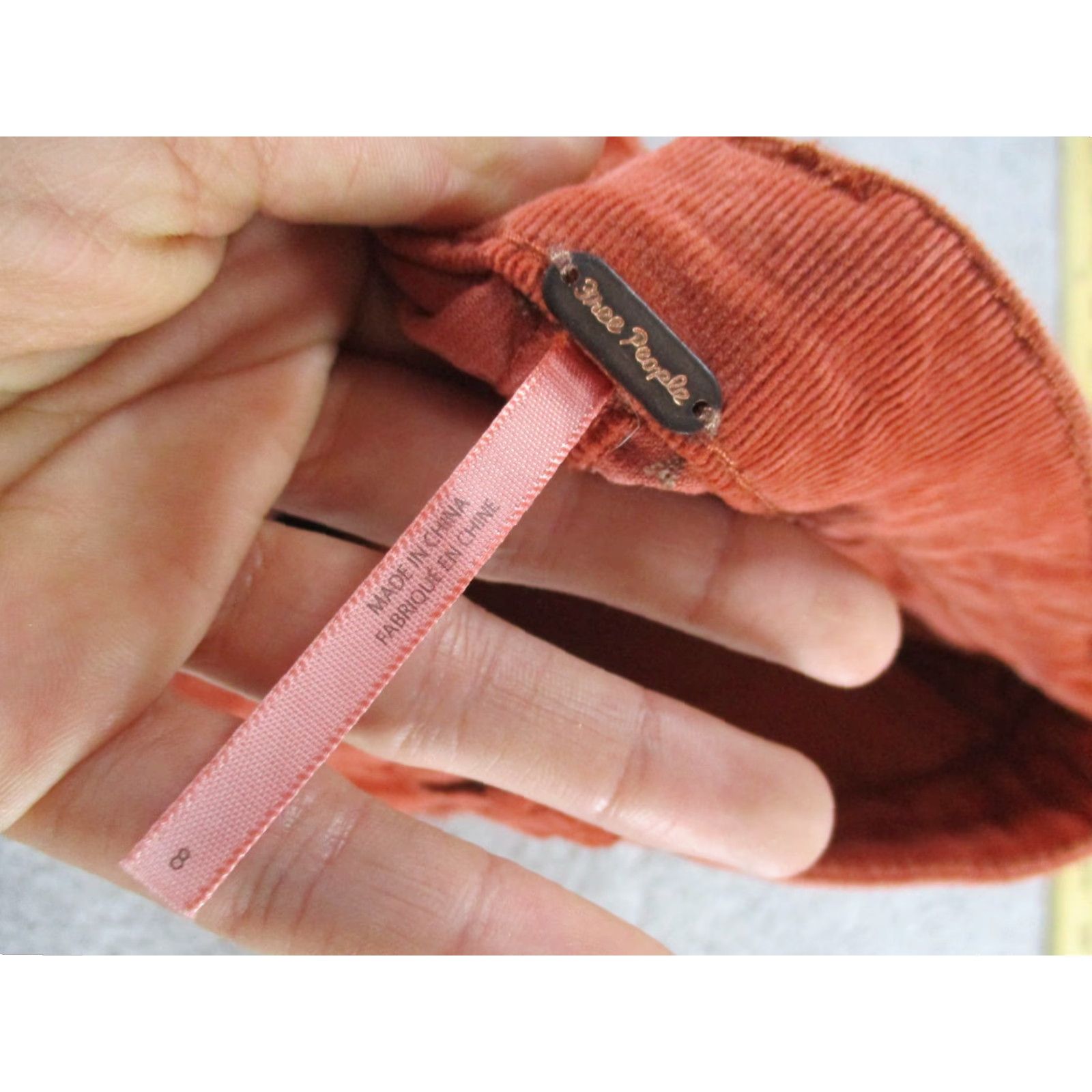 Free People VINTAGE Free People Mini Skirt Womens 8 Red Orange Corduroy A Line Zip Front NEW Size 30" / US 8 / IT 44 - 6 Thumbnail