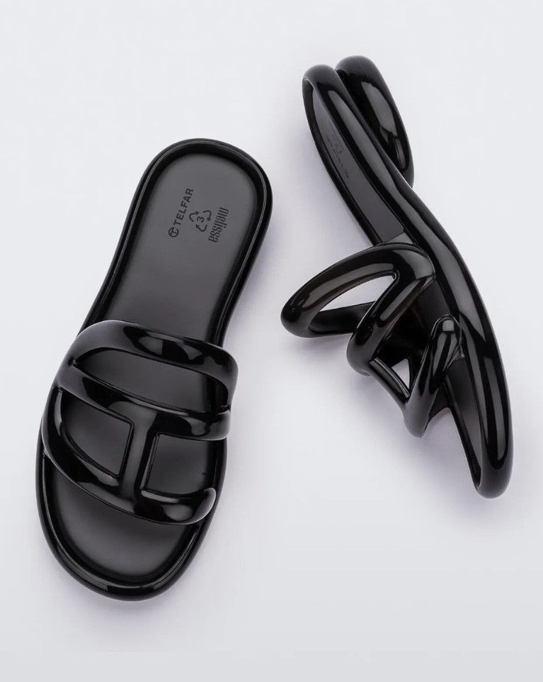 Melissa Melissa x Telfar Jelly Slide Sandals Flats Black ( 7 ) Size US 7 / IT 37 - 1 Thumbnail