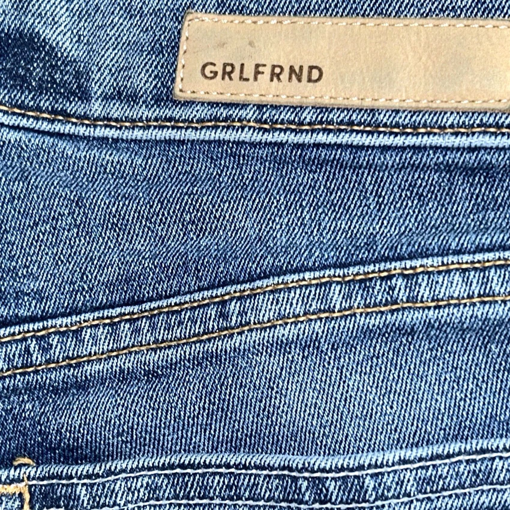GRLFRND VINTAGE Grlfrnd Karolina Jeans Close to You Blue 29x27 90s USA Womens High Rise Denim Slim Fit 5-Pocket Cotton Buttons Logo Baggy? Size 29" - 6 Thumbnail