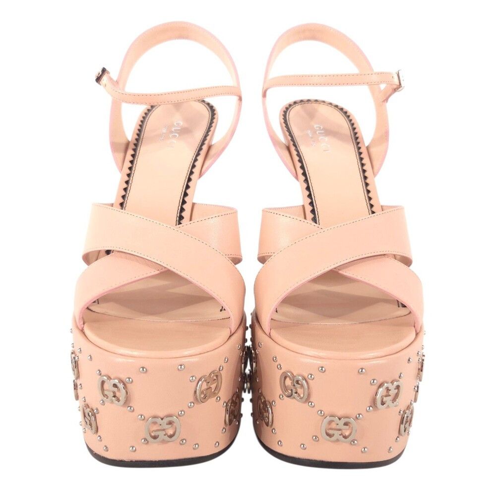 Gucci Gucci Malaga Kid Perfect Pink GG Studded Platform Sandal 8.5 Size US 8.5 / IT 38.5 - 2 Thumbnail