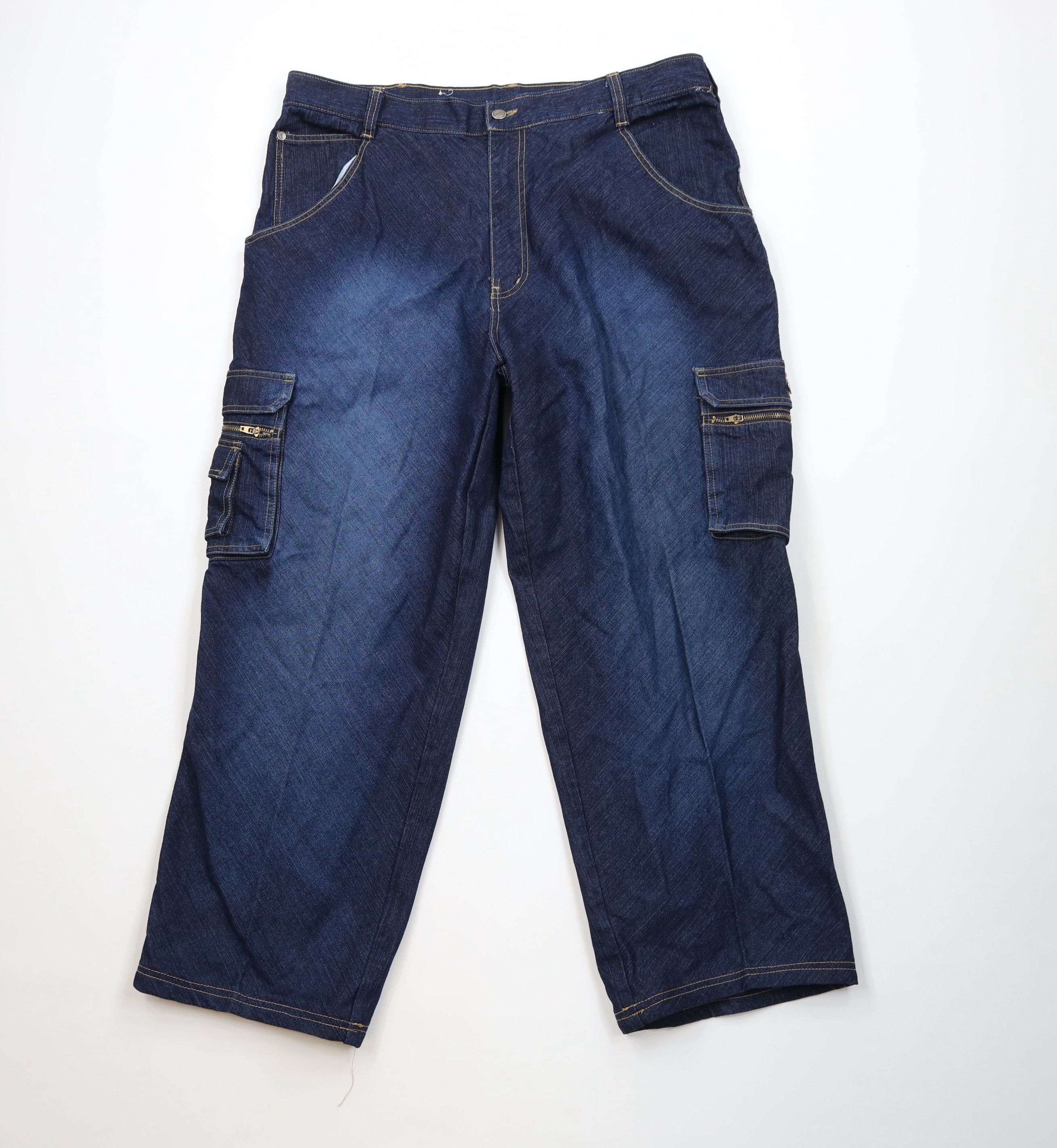 Vintage Vintage 90s Y2K Streetwear Baggy Wide Leg Cargo Denim Jeans Size US 40 / EU 56 - 1 Thumbnail