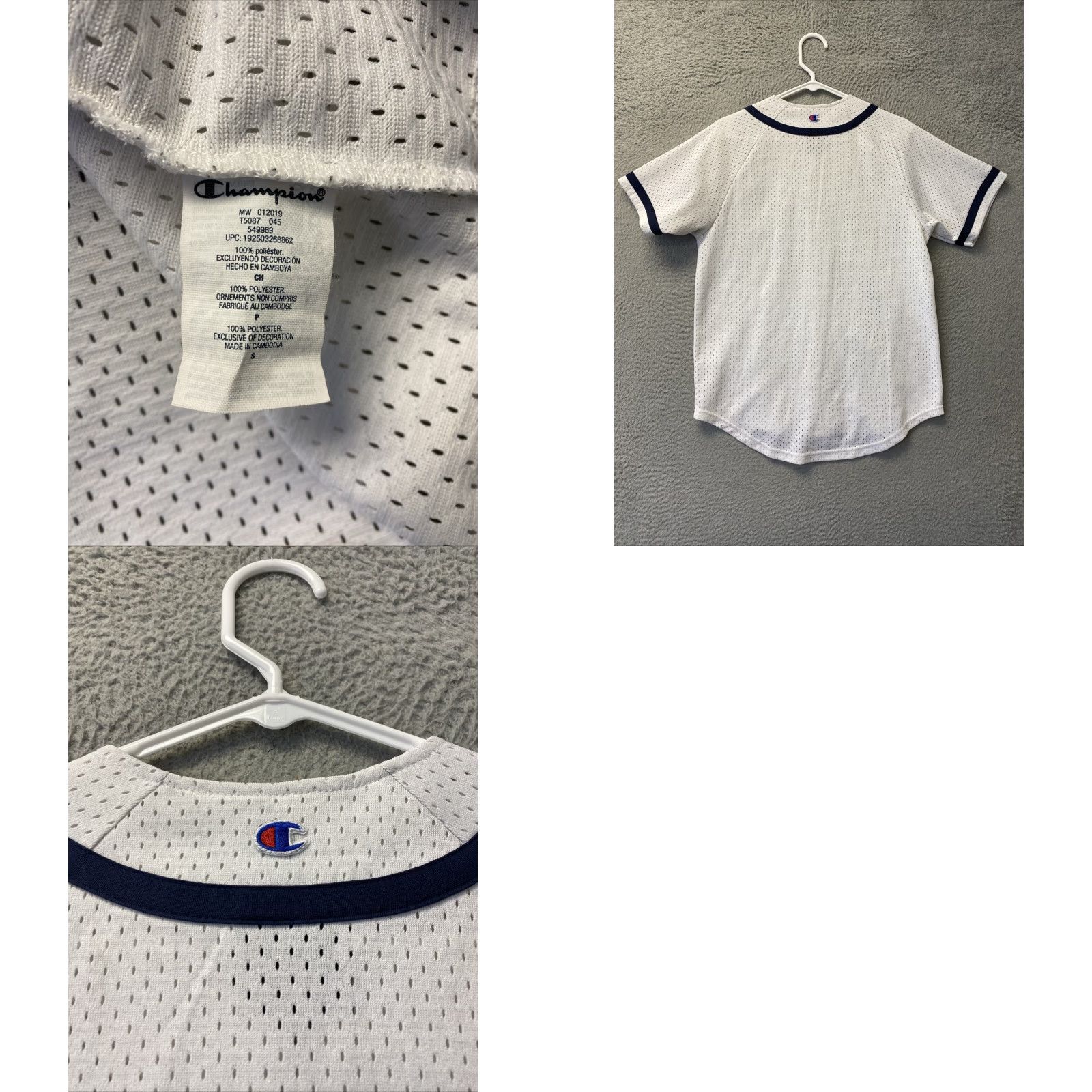 Champion VINTAGE Champion Baseball Jersey Shirt Adult Small 36 White Embroidered 90s Sports Mens Size US S / EU 44-46 / 1 - 8 Thumbnail