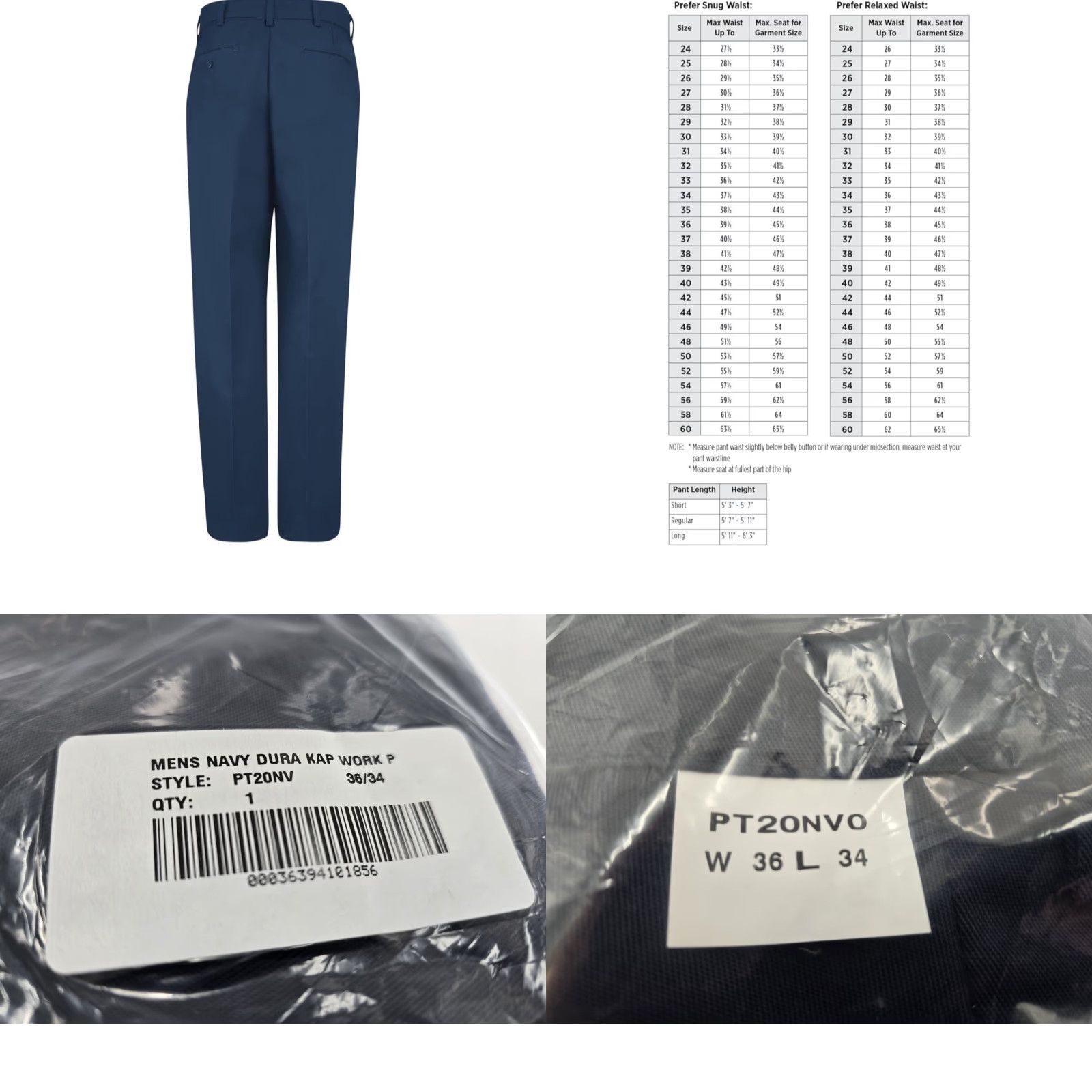 Red Kap NWT Red Kap Men’s Navy Dura Kap Work Pant - Size 36x34 Navy Pant Men 36x34 Chino Pockets Breathable City Modern Size US 36 / EU 52 - 8 Thumbnail