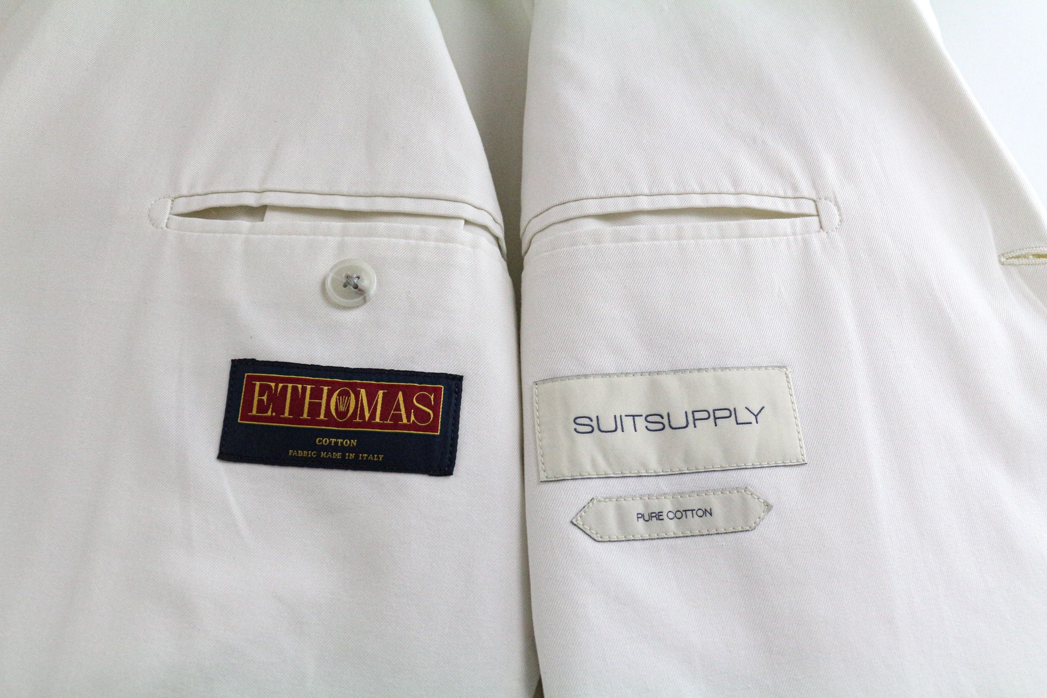 Suitsupply HAVANA UK40R Off-White Slim Cotton 2 Piece Suit 73522 Size 40R - 8 Thumbnail