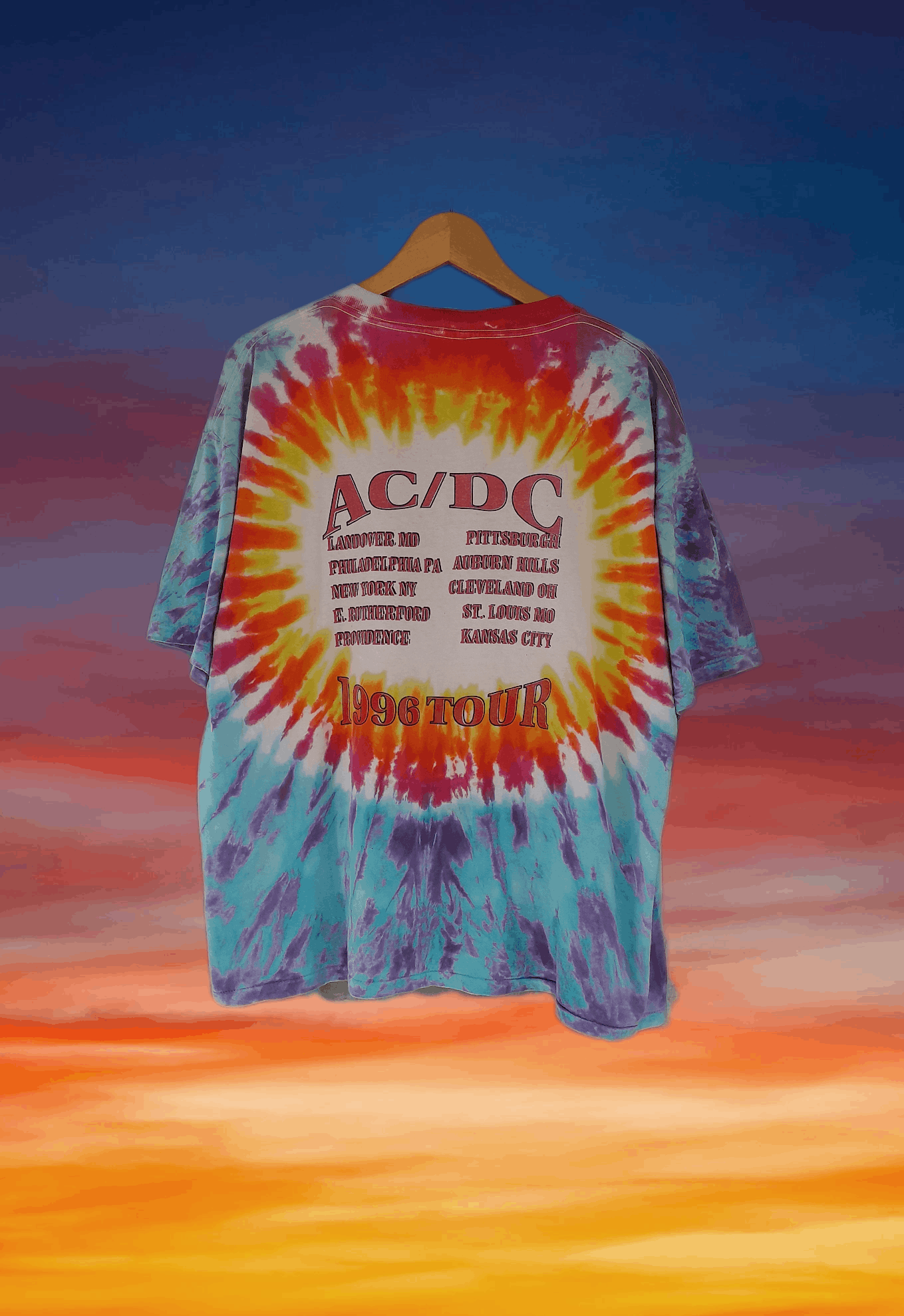AC/DC Vintage ACDC band Ballbreker tour tee tie dye t-shirt Size US XL / EU 56 / 4 - 2 Thumbnail