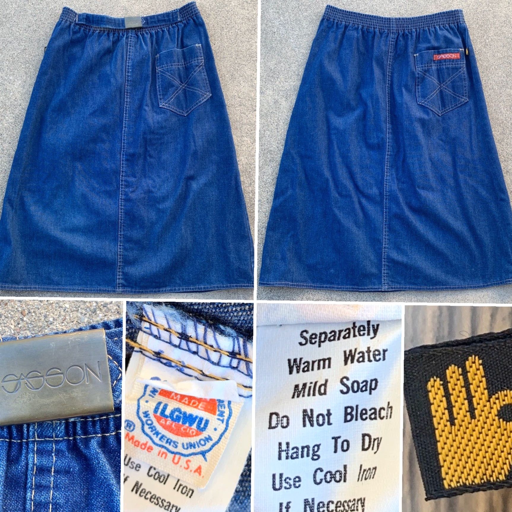Vintage VINTAGE Sasson Denim Skirt 70s 80s 6 28” Waist Made In USA Union Label Blue Denim Skirt Womens Size 28" / US 6 / IT 42 - 3 Thumbnail