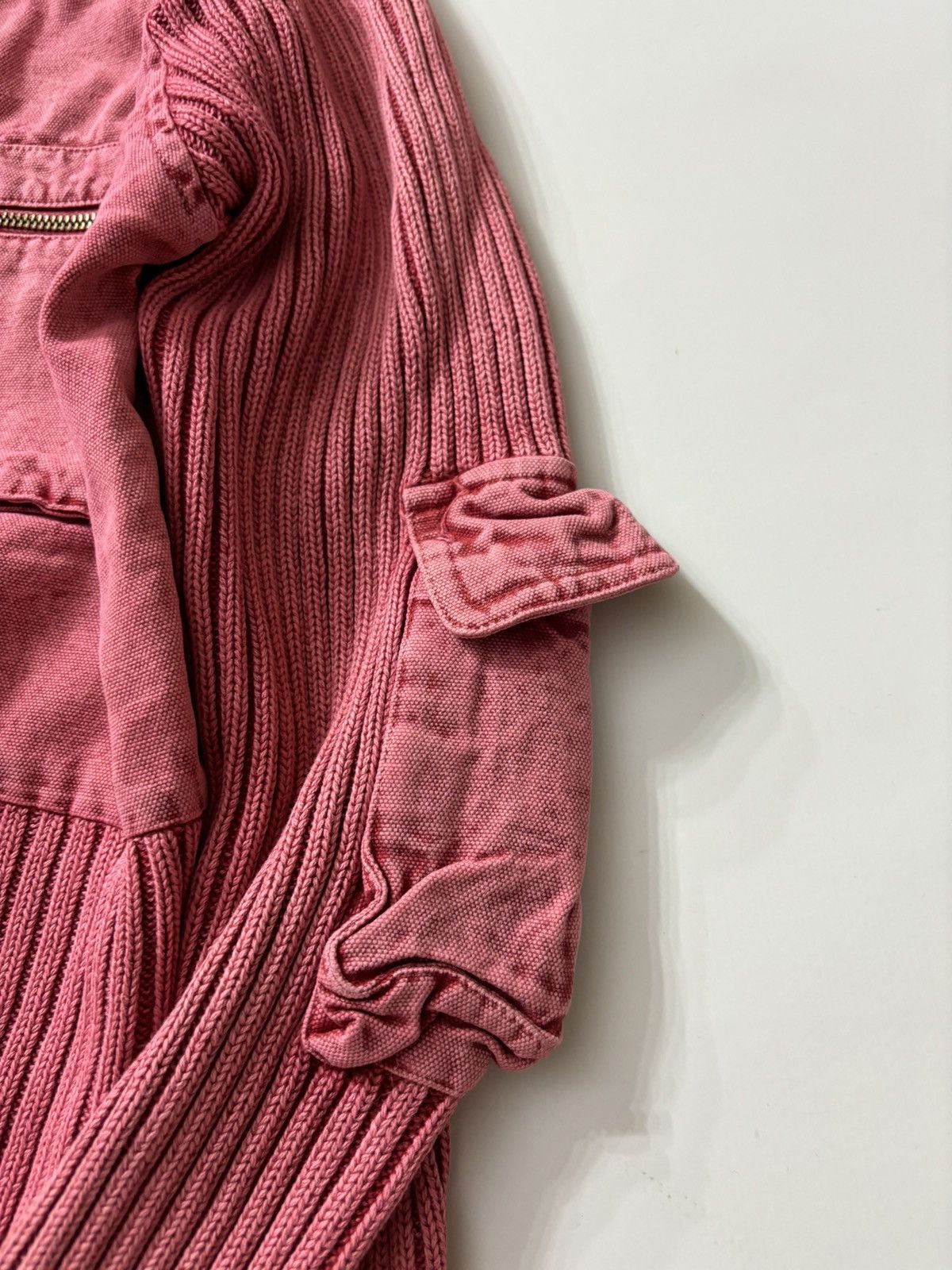 Vintage FADED MULTI-POCKET CROPPED MOTO LONG SLEEVE ZIP SWEATER Size M / US 6-8 / IT 42-44 - 12 Thumbnail