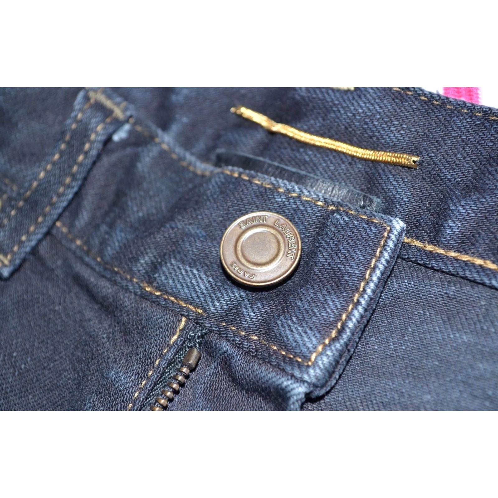 Yves Saint Laurent Saint Laurent Womens Black Distressed Denim Cut Off Shorts 26 Size 26" / US 2 / IT 38 - 4 Thumbnail
