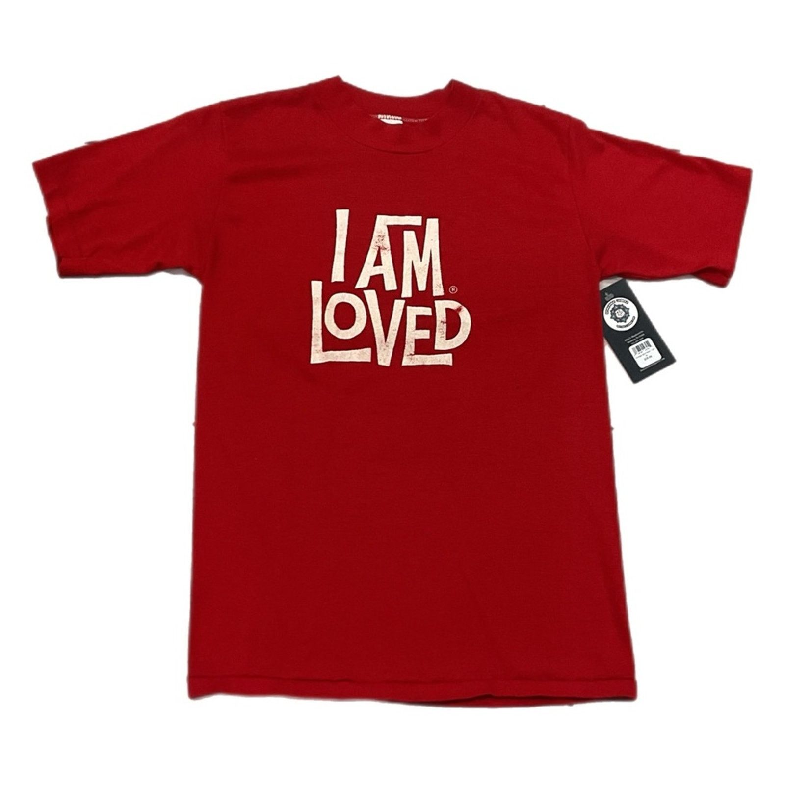 Vintage Vintage Sportwear “I Am Loved” Single Stitch Red T-Shirt Size US M / EU 48-50 / 2 - 1 Thumbnail