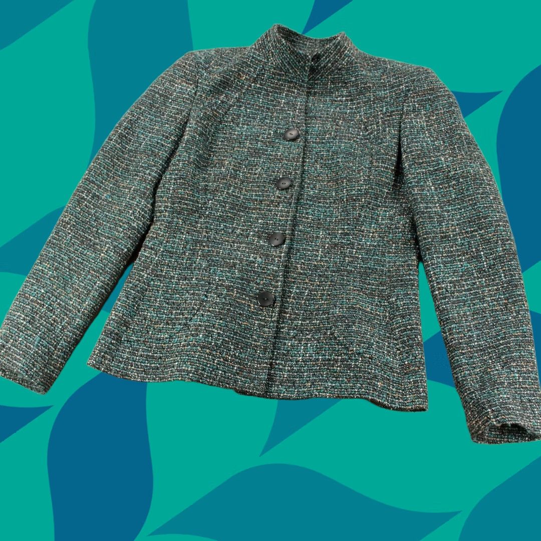 Zanella ZANELLA Italy Women multicolor chunky tweed acrylic blend knit fitted blazer jacket sz 2 Size XS / US 0-2 / IT 36-38 - 1 Thumbnail