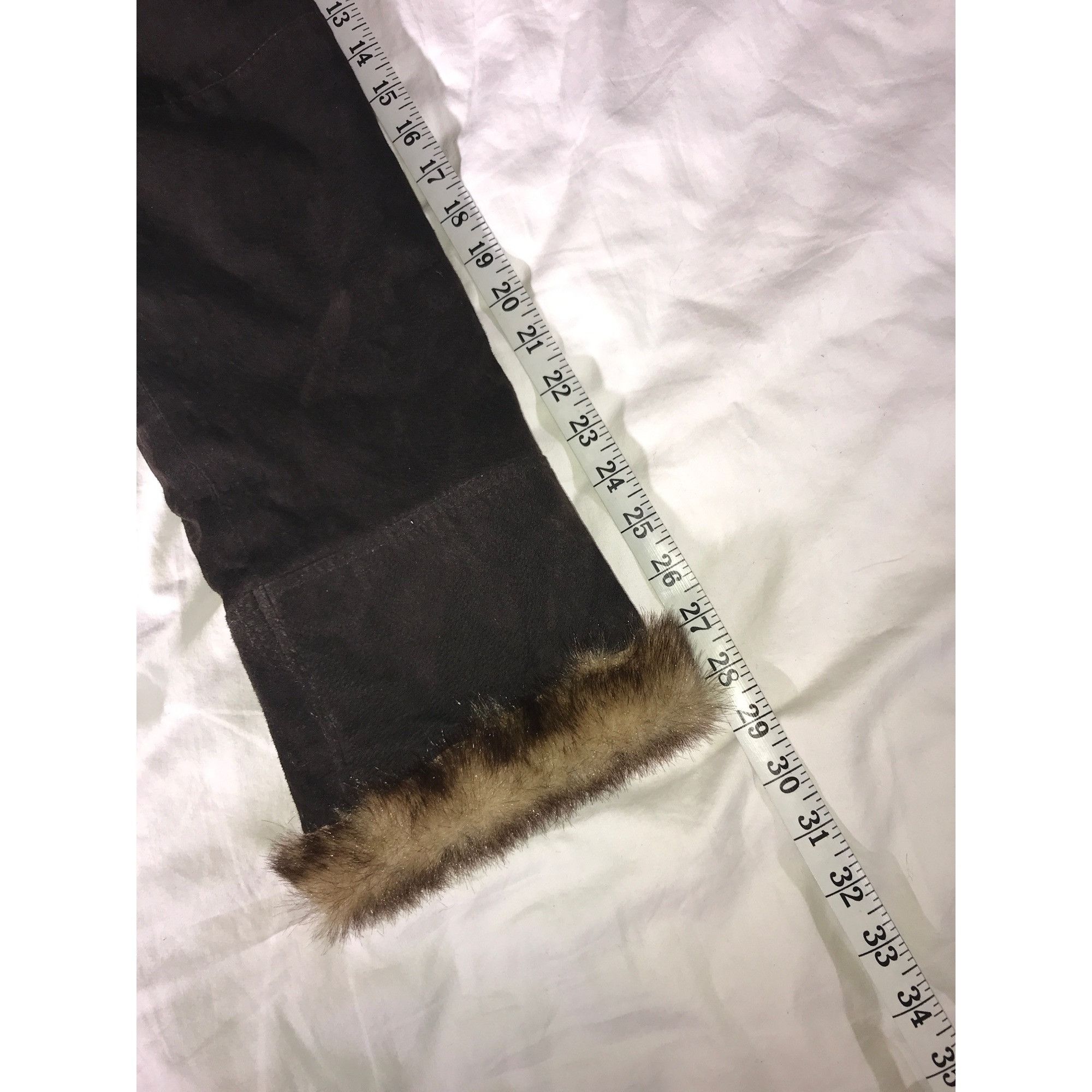Designer Vintage Dennis Basso Brown Suede With Faux Fur Lining Parka Size L / US 10 / IT 46 - 9 Thumbnail