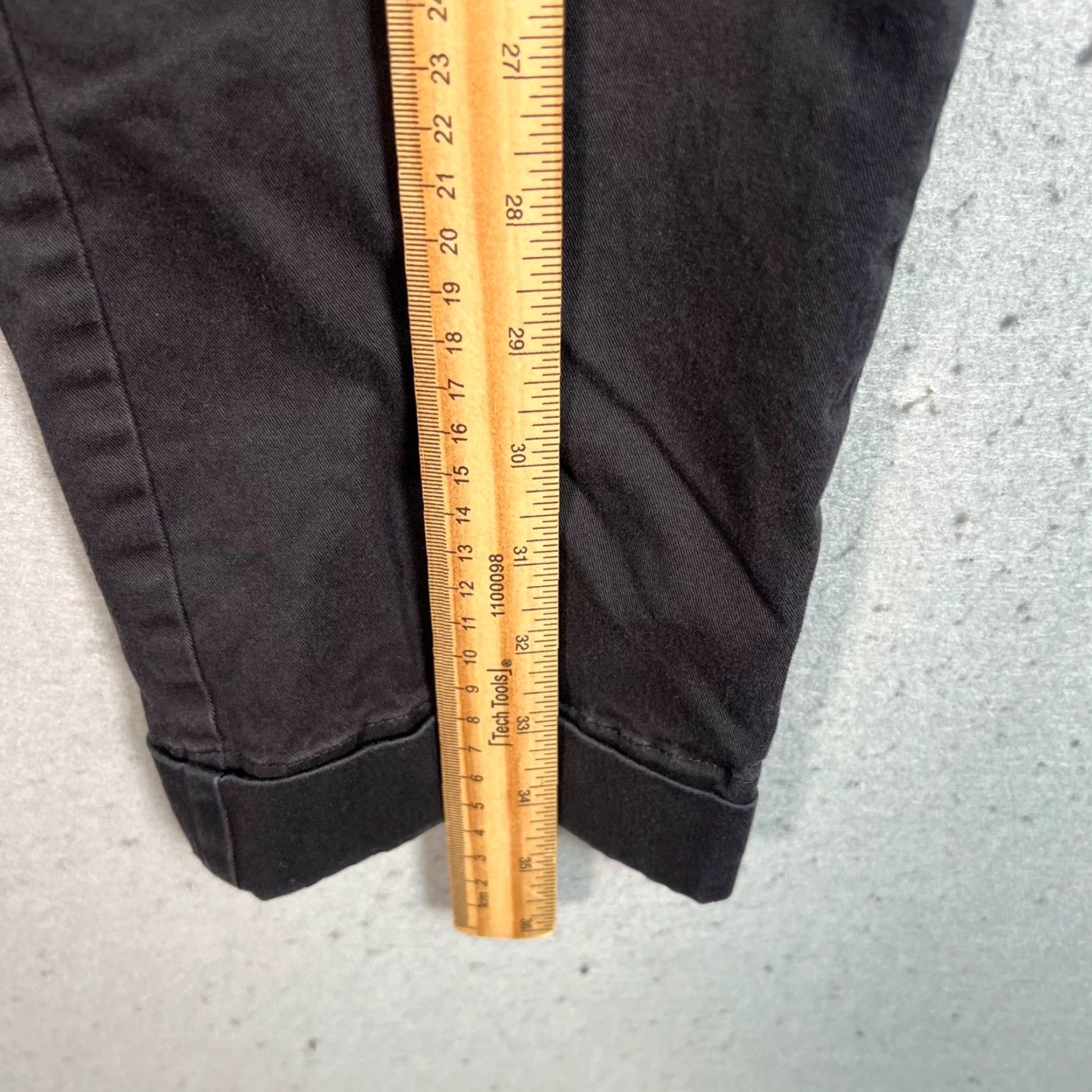 Wildfang Wildfang Womens Size 4 Black Essential Trousers Cotton Blend Slim Fit Pants Chino Flat Front Zip 27in Inseam 29in Waist Womens Slim Black 4 Size 27" / US 4 / IT 40 - 6 Thumbnail