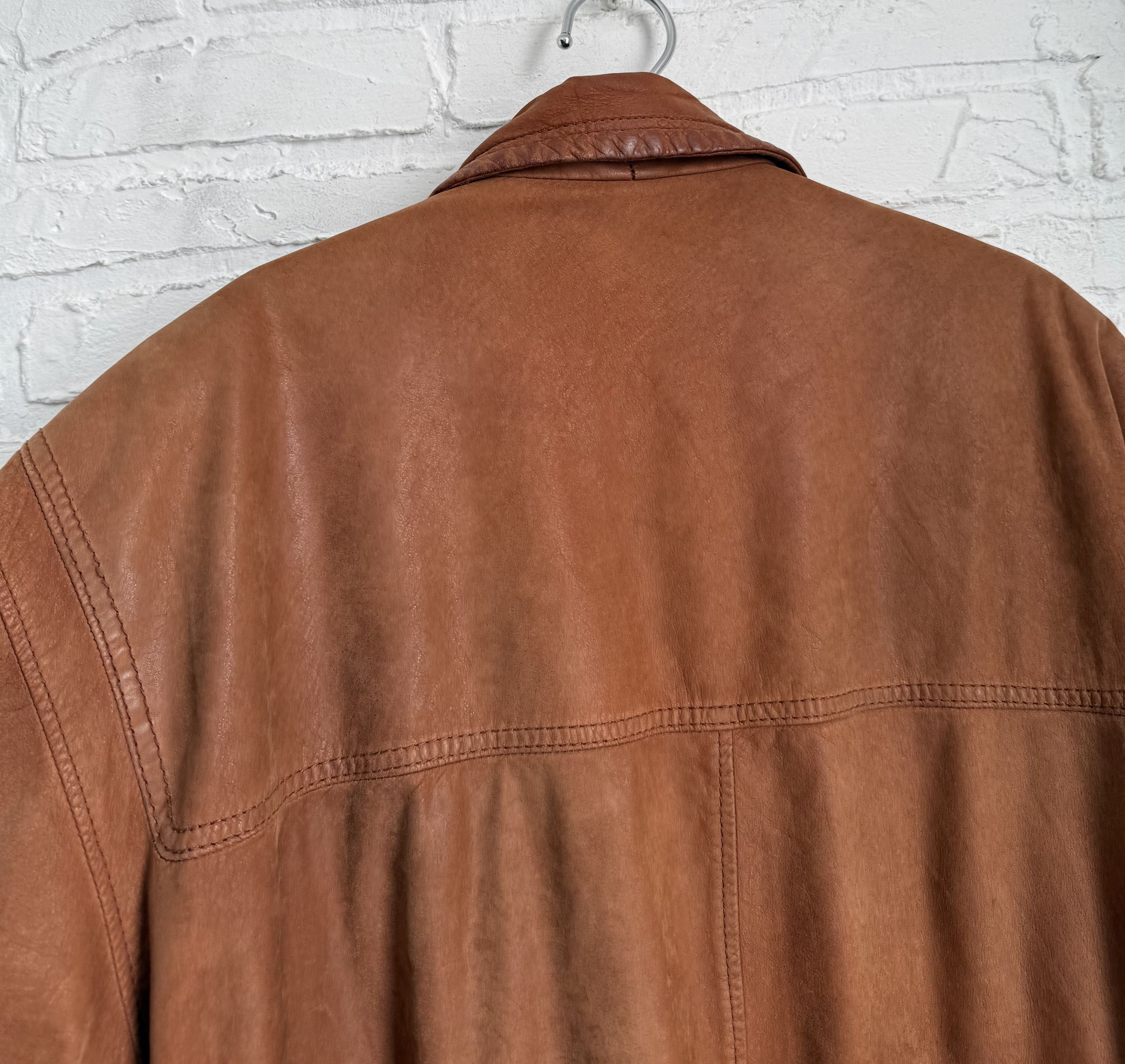 Hugo Boss Vintage 90s Hugo Boss Leather duffle coat toggle jacket Size US L / EU 52-54 / 3 - 16 Thumbnail
