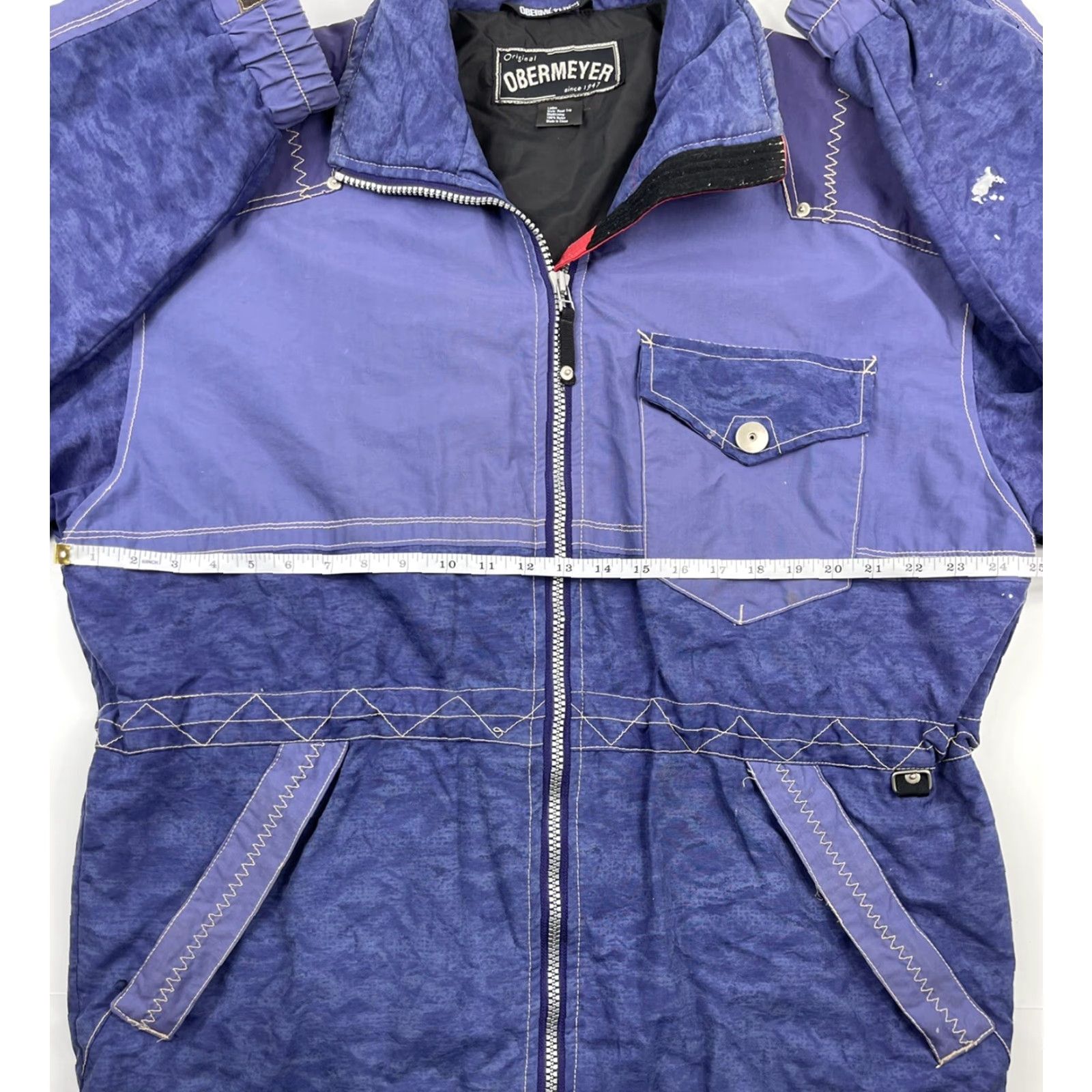 Obermeyer VINTAGE Obermeyer Ski Jacket Womens Shell Lined Parka XL Purple 90s 80s Road Trip Full Zip Hood Size XL / US 12-14 / IT 48-50 - 5 Thumbnail
