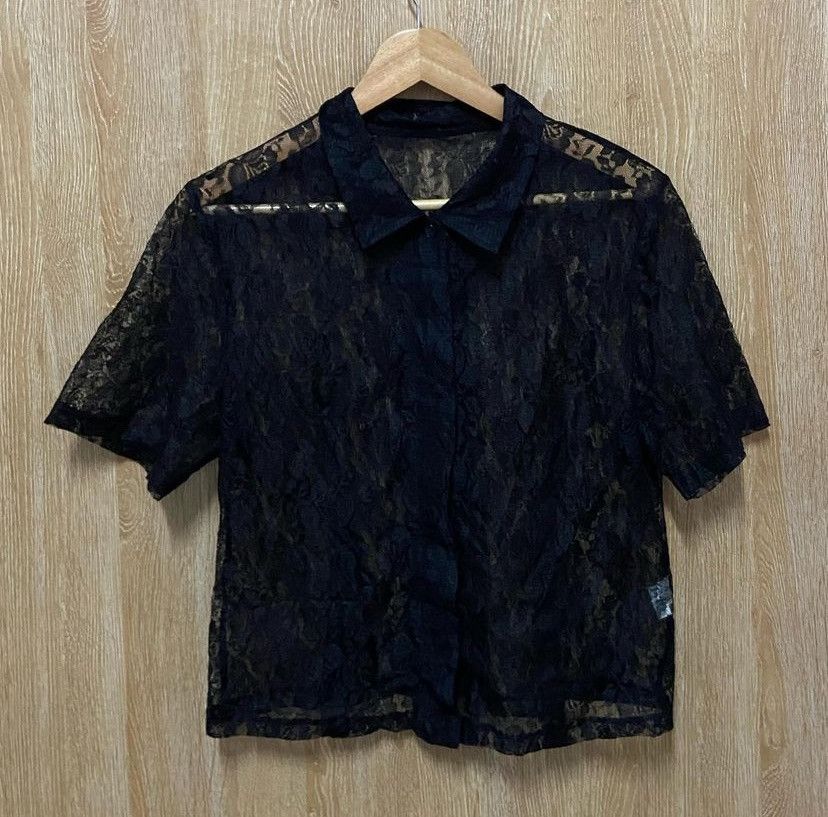 Handmade Vtg Lace Shirt Size M / US 6-8 / IT 42-44 - 2 Thumbnail