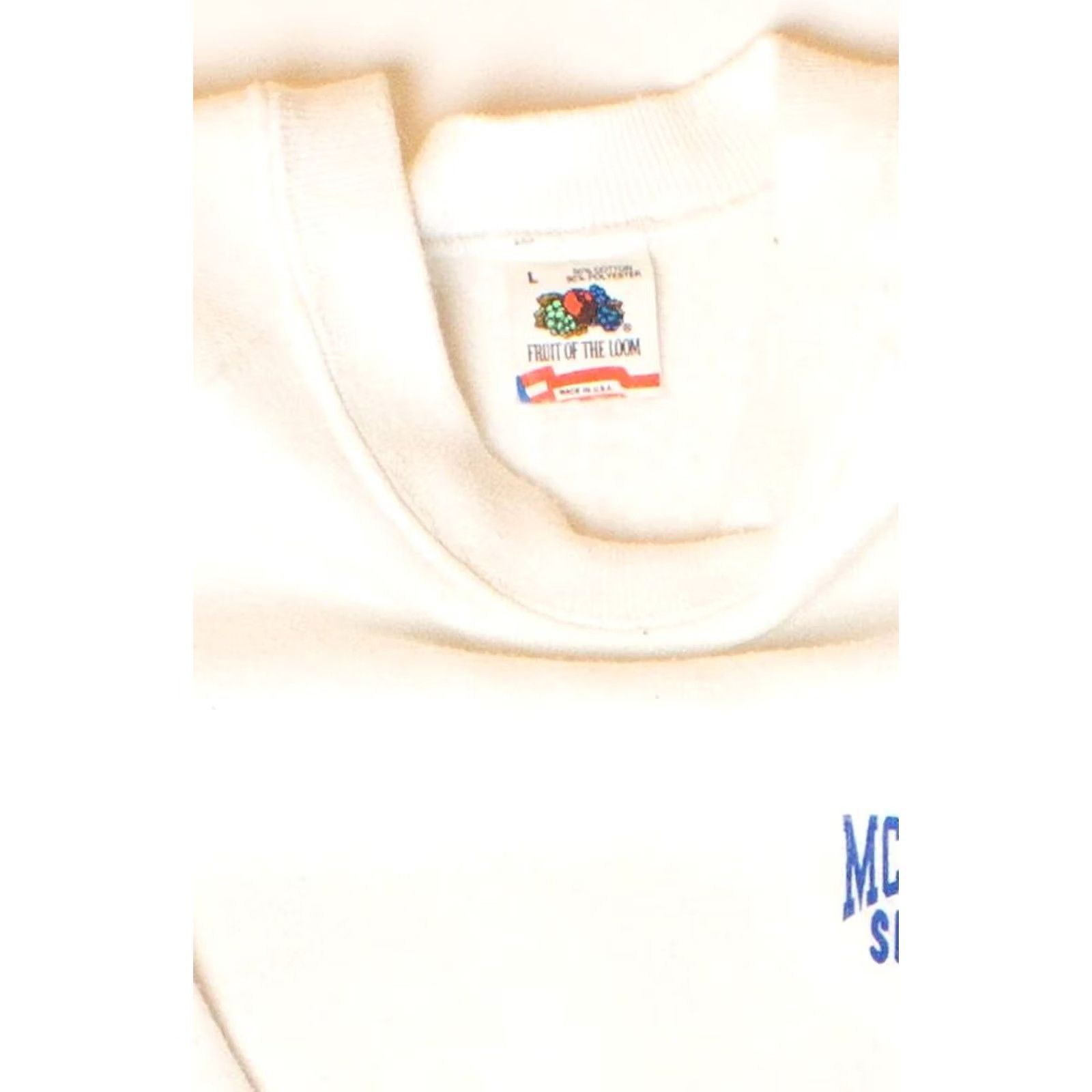 Fruit Of The Loom VINTAGE McAllen Sports Racquetball Sweatshirt Large White 1990s Mens Womens Boys Girls Nike Size US L / EU 52-54 / 3 - 3 Thumbnail