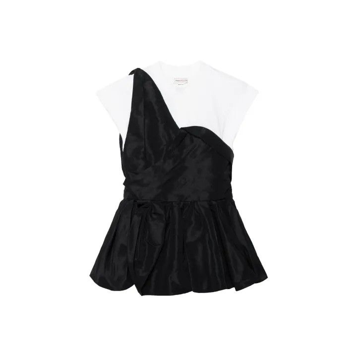 Alexander McQueen Alexander McQueen Black and White Short Sleeve Top 0079 Size S / US 4 / IT 40 - 1 Thumbnail
