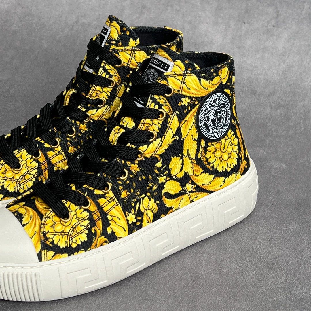 Versace VERSACE Baroque Print Laced High-Top Sneakers 39/40 Size US 8 / IT 38 - 5 Thumbnail