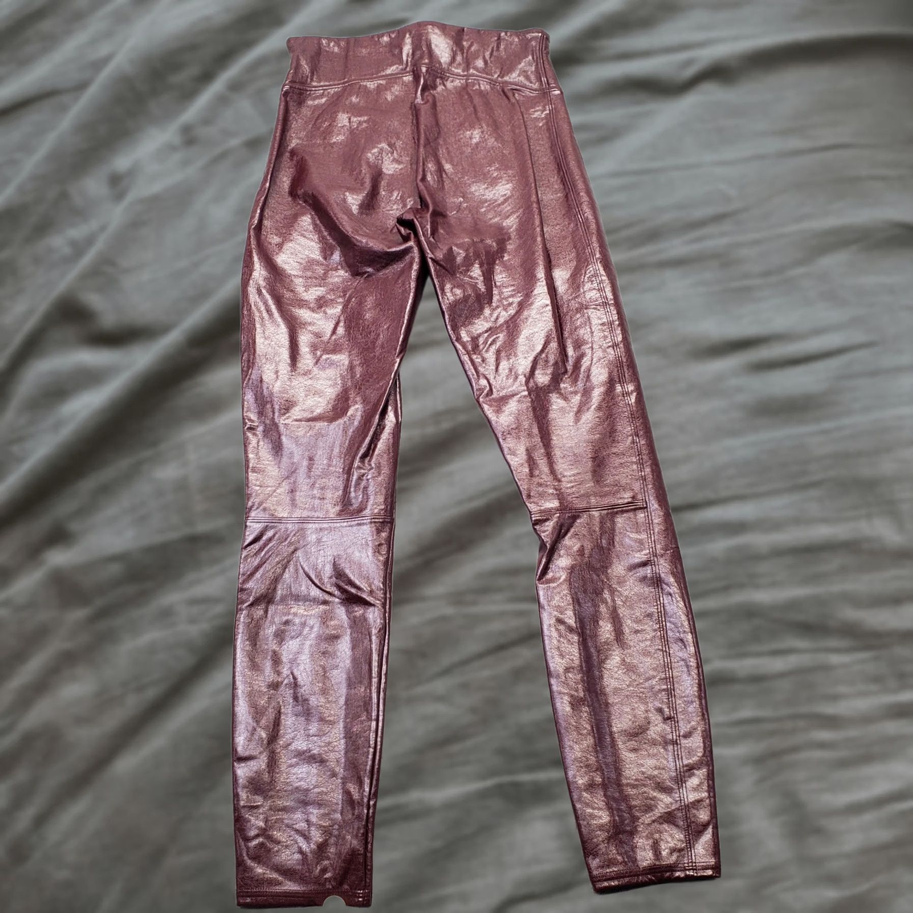 Spanx Spanx by Sara Blakely Faux Patent Leather Leggings Womens S Burgundy High Waist Size 28" / US 6 / IT 42 - 1 Thumbnail