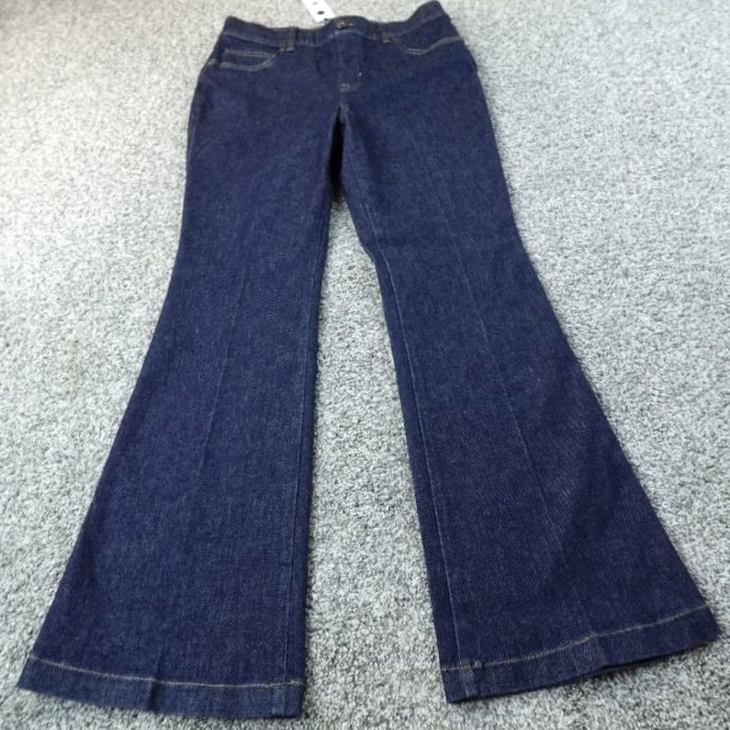 Spanx Spanx Jeans Womens L Dark Blue Denim Pants Everywear Flare High Rise Stretch 32in Inseam Size 36" / US 14 / IT 50 - 2 Thumbnail