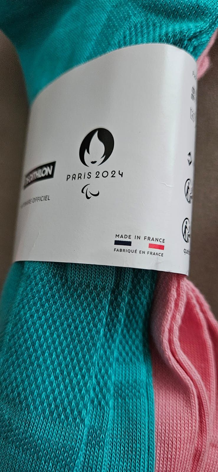Vintage RARE Paris 2024 Olympic Staff Socks - New Set of 4 + Bonus Size ONE SIZE - 4 Thumbnail