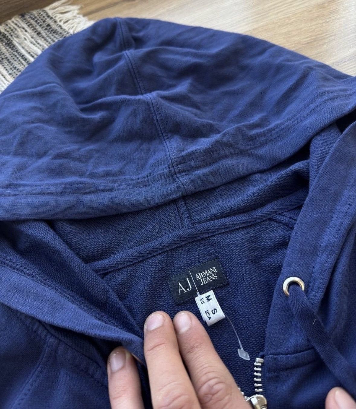 Armani × Vintage Armani Jeans Vintage Big logo Zip Hoodie Size US M / EU 48-50 / 2 - 6 Thumbnail