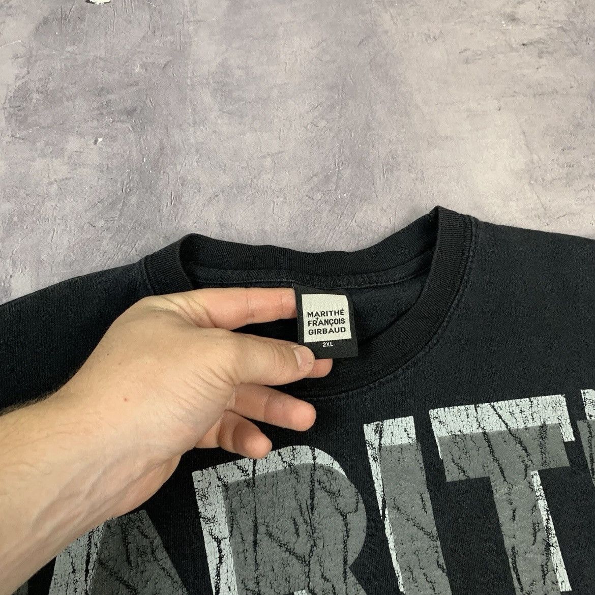 Marithe + Francois Girbaud Rare! Marithe Francois Girbaud Big Logo Tee Overprint Avant Size US XXL / EU 58 / 5 - 11 Thumbnail
