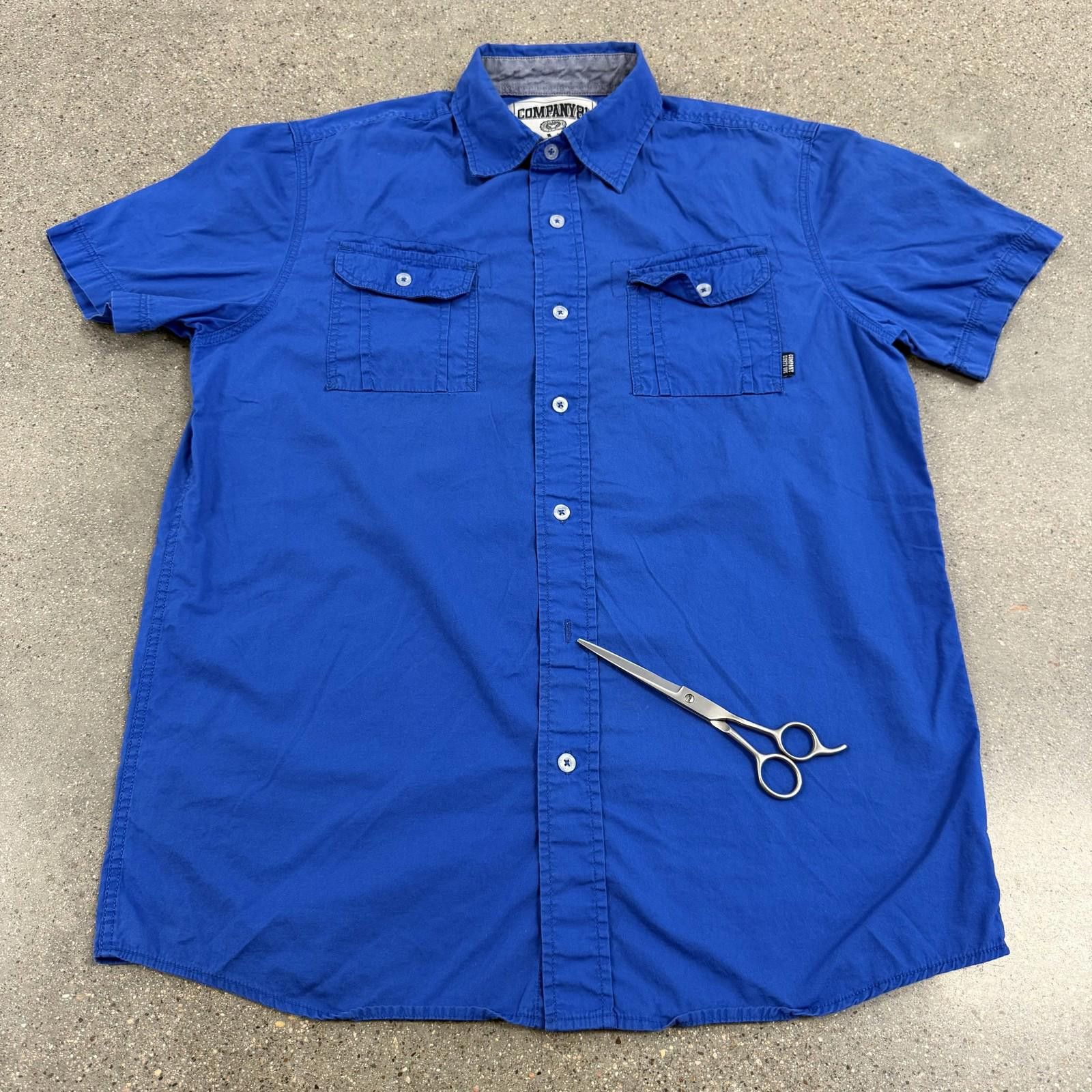 Company 81 Company 81 Shirt Mens M Blue Short Sleeve Button Up Pockets Size US M / EU 48-50 / 2 - 6 Thumbnail