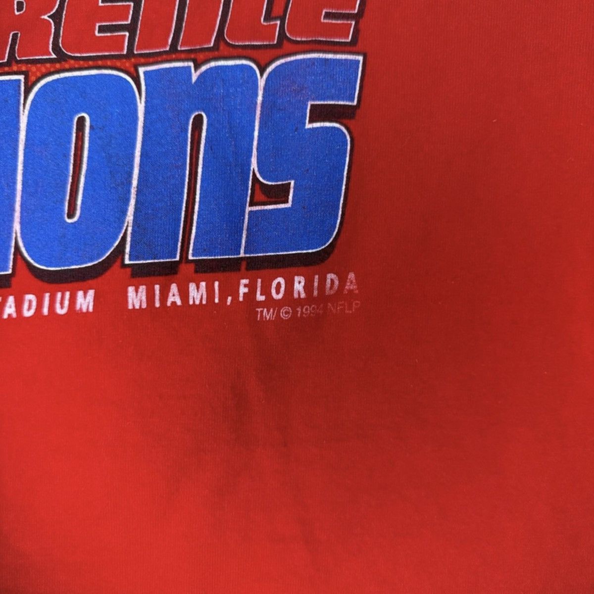 Fruit Of The Loom Vintage 1994 Super Bowl XXIX T-Shirt Red Mens L 49ers NFL Size US L / EU 52-54 / 3 - 3 Thumbnail