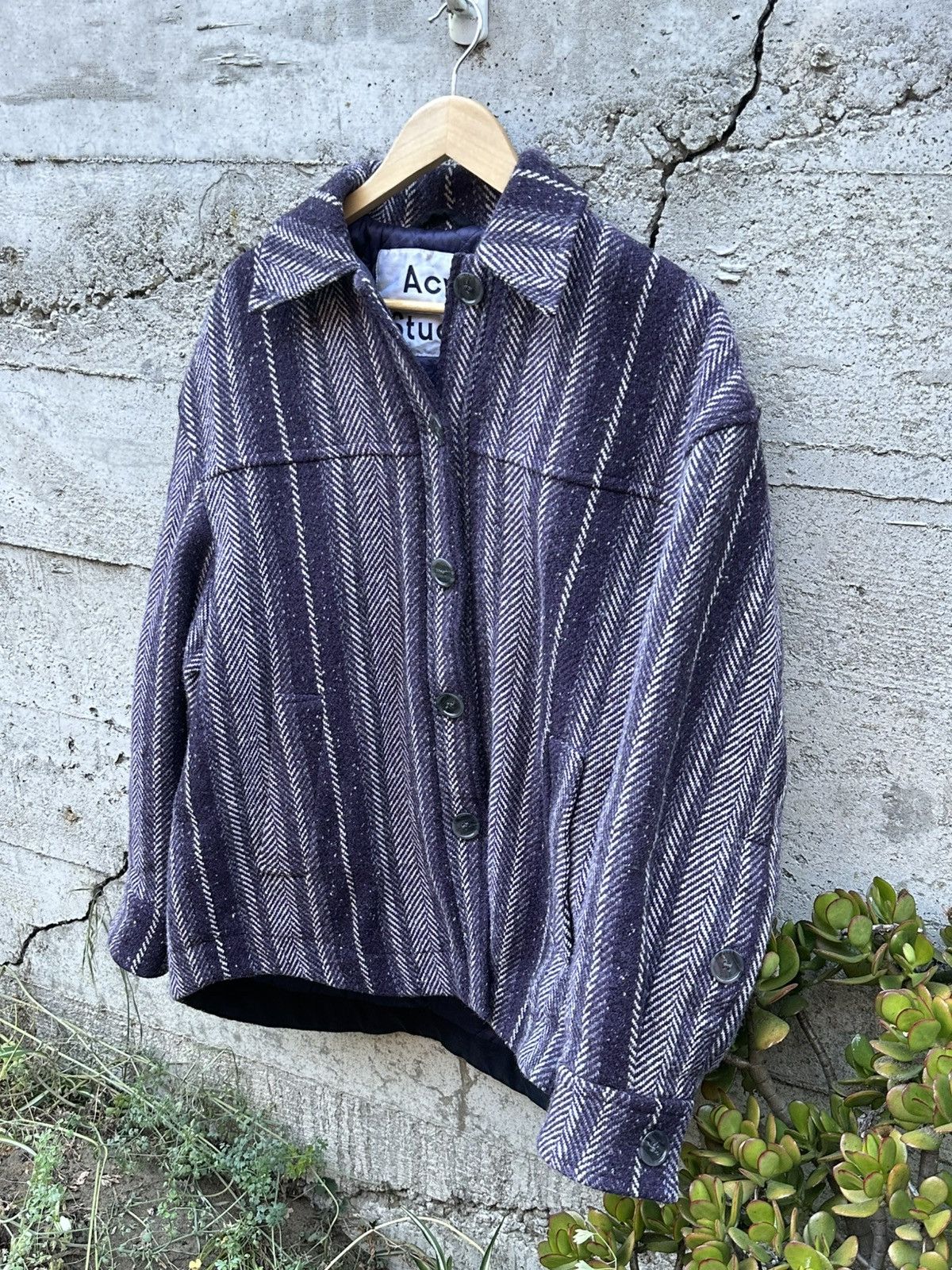 Acne Studios RARE GRAIL Acne Studios tweed blend button jacket Size US L / EU 52-54 / 3 - 1 Thumbnail