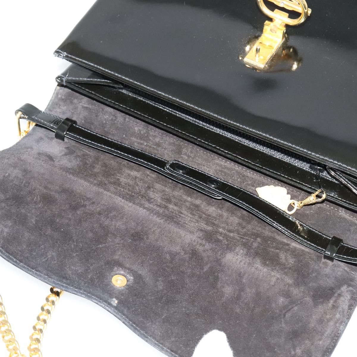 Gucci GUCCI Chain Shoulder Bag Patent Leather Black Gold Size ONE SIZE - 15 Thumbnail