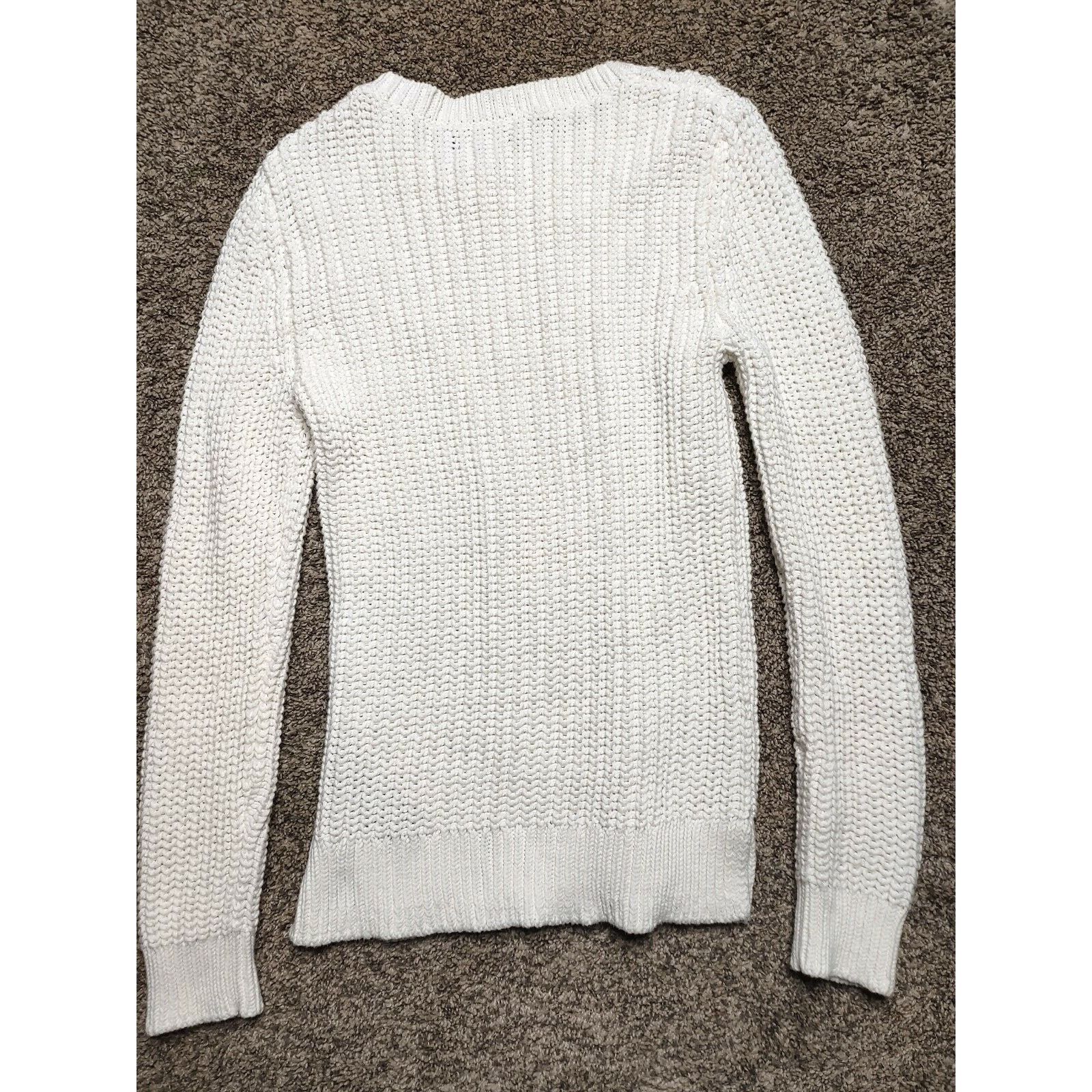 Nautica Nautica Medium Cable Knit Sweater Cream White Long Sleeve Size M / US 6-8 / IT 42-44 - 3 Thumbnail
