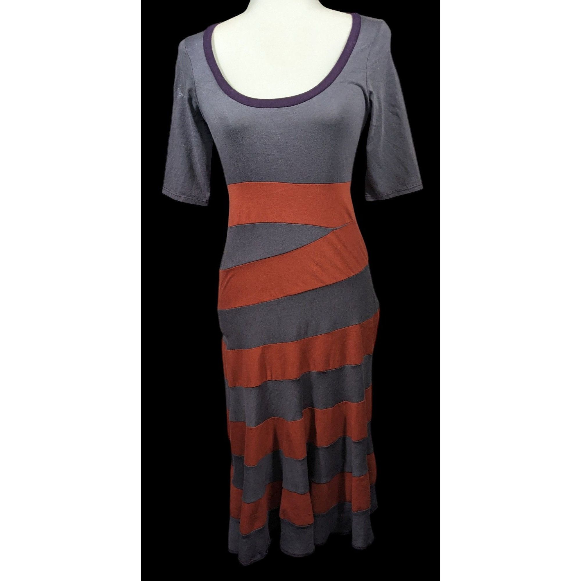 Other Aimee G Grub Asymmetrical Striped Midi Dress Size XS Size XS / US 0-2 / IT 36-38 - 1 Thumbnail