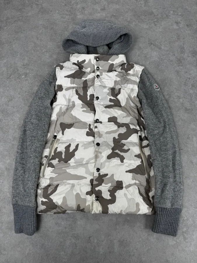 Moncler Moncler Grey Wool Camouflage Hybrid Puffer Jacket Size US L / EU 52-54 / 3 - 1 Thumbnail