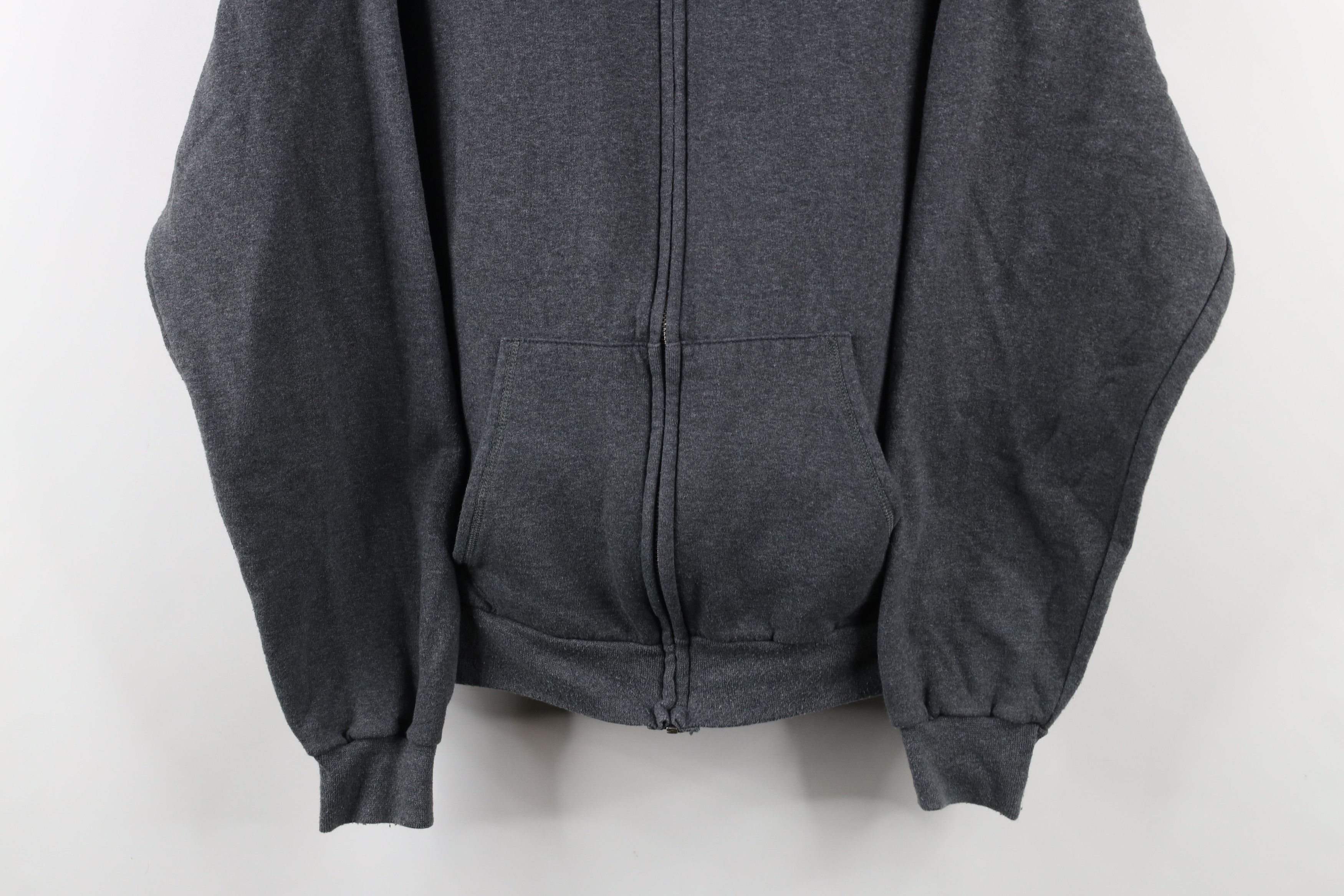 Vintage Vintage 90s Streetwear Blank Full Zip Hoodie Sweatshirt Gray Size US M / EU 48-50 / 2 - 3 Thumbnail