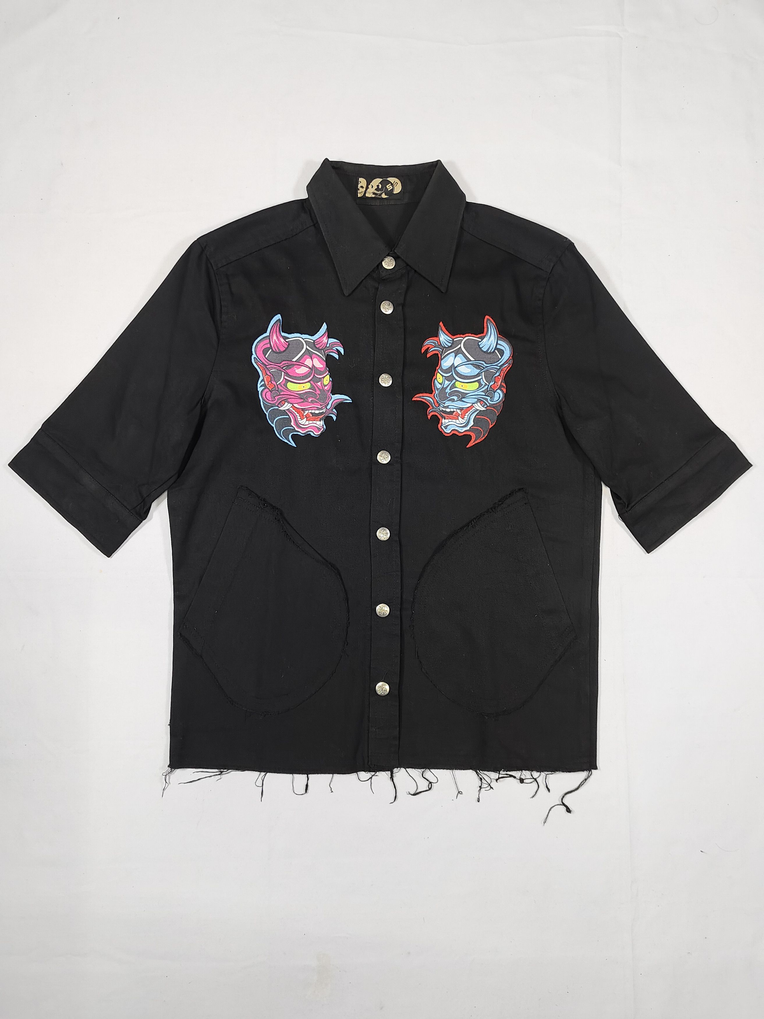 Seditionaries 00s Skullism Archive Japanese Geisha Oni Pacth Cropped Shirt Size US M / EU 48-50 / 2 - 2 Thumbnail