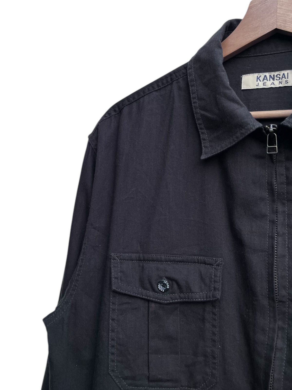 Kansai Yamamoto Vintage Kansai Jeans Black Zip Shirt Jacket Size US L / EU 52-54 / 3 - 5 Thumbnail