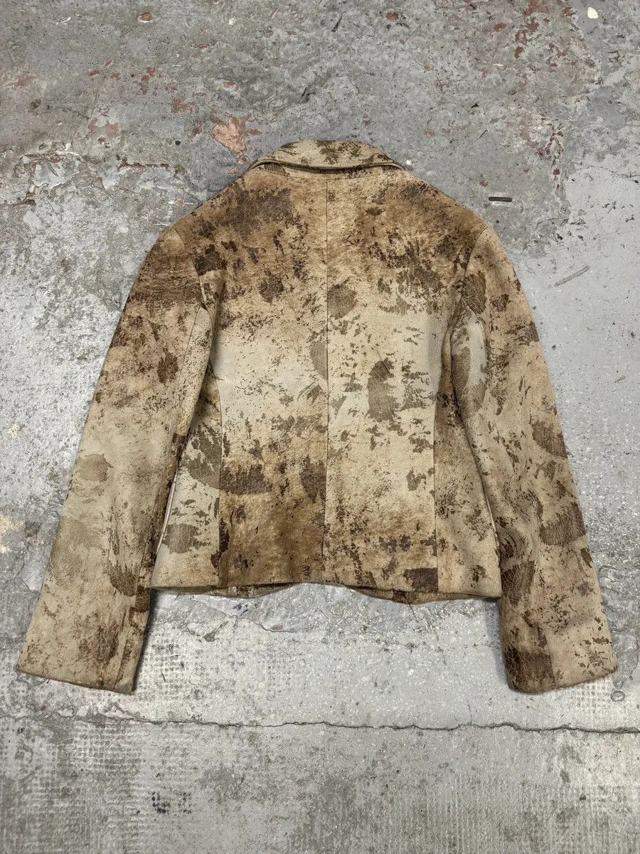 Just Cavalli AW2003 Cavalli Beige Textured Eroded Leather Blazer Jacket Size S / US 4 / IT 40 - 4 Thumbnail