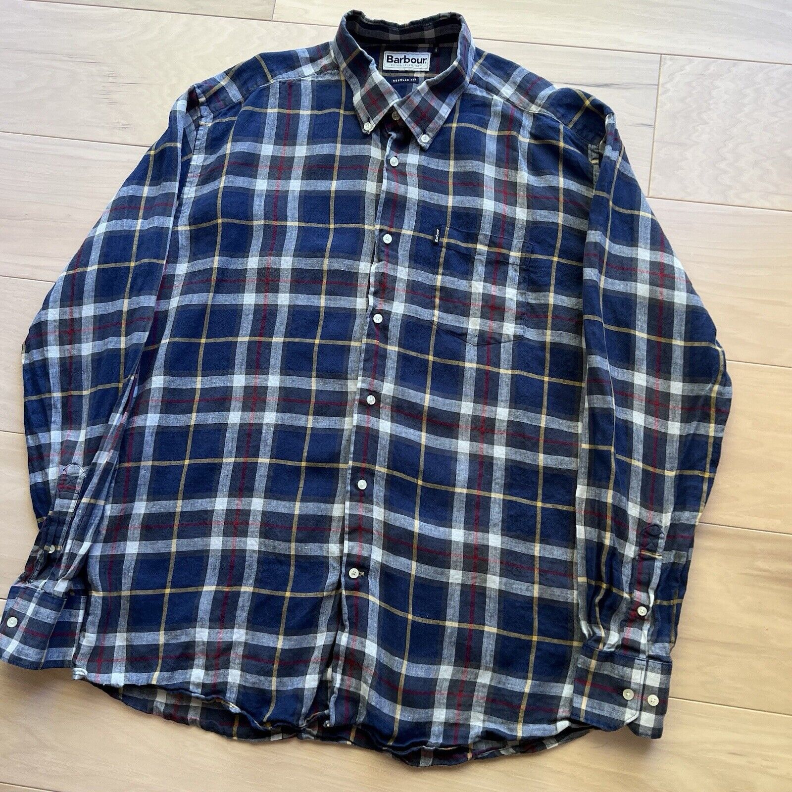 Barbour Barbour Linen Shirt XL Multicolor Casual Button Up Size US XL / EU 56 / 4 - 9 Thumbnail