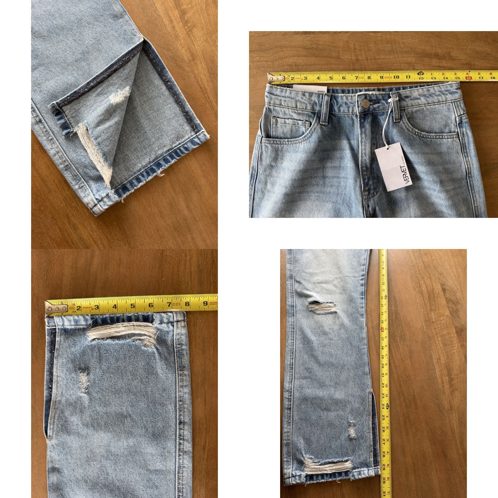 Vintage Vervet Jeans Womens 28 Distressed Light Wash 5-Pocket High Rise Straight Denim Blue Size 28" / US 6 / IT 42 - 8 Thumbnail