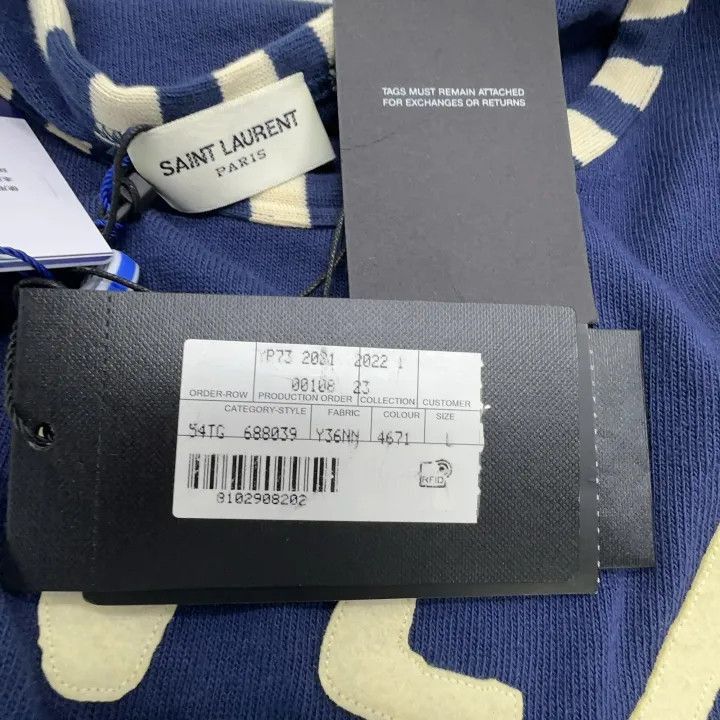 Saint Laurent Paris Saint Laurent Blue Lovers Club T-Shirt -2507 Size L / US 10 / IT 46 - 4 Thumbnail