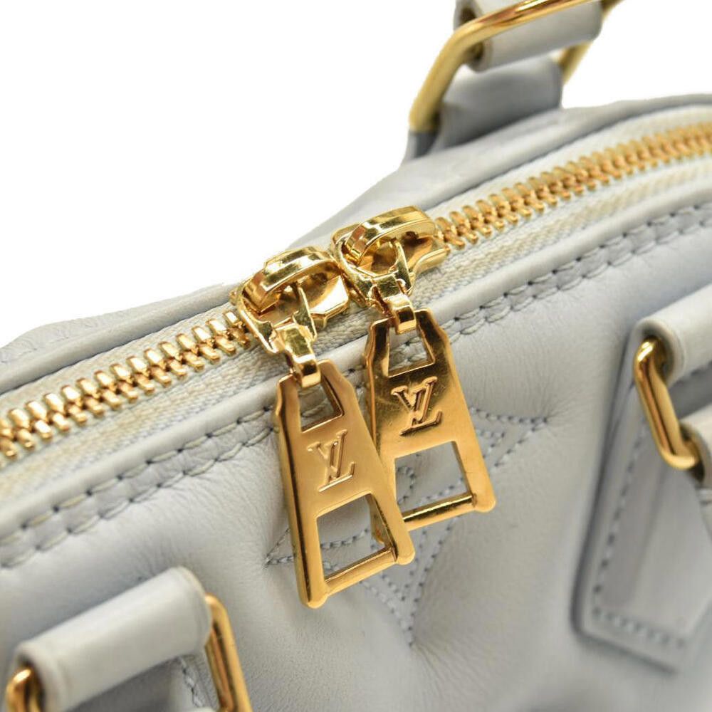 Louis Vuitton LOUIS VUITTON Calfskin Bubblegram Alma BB Ice Blue Size ONE SIZE - 9 Thumbnail
